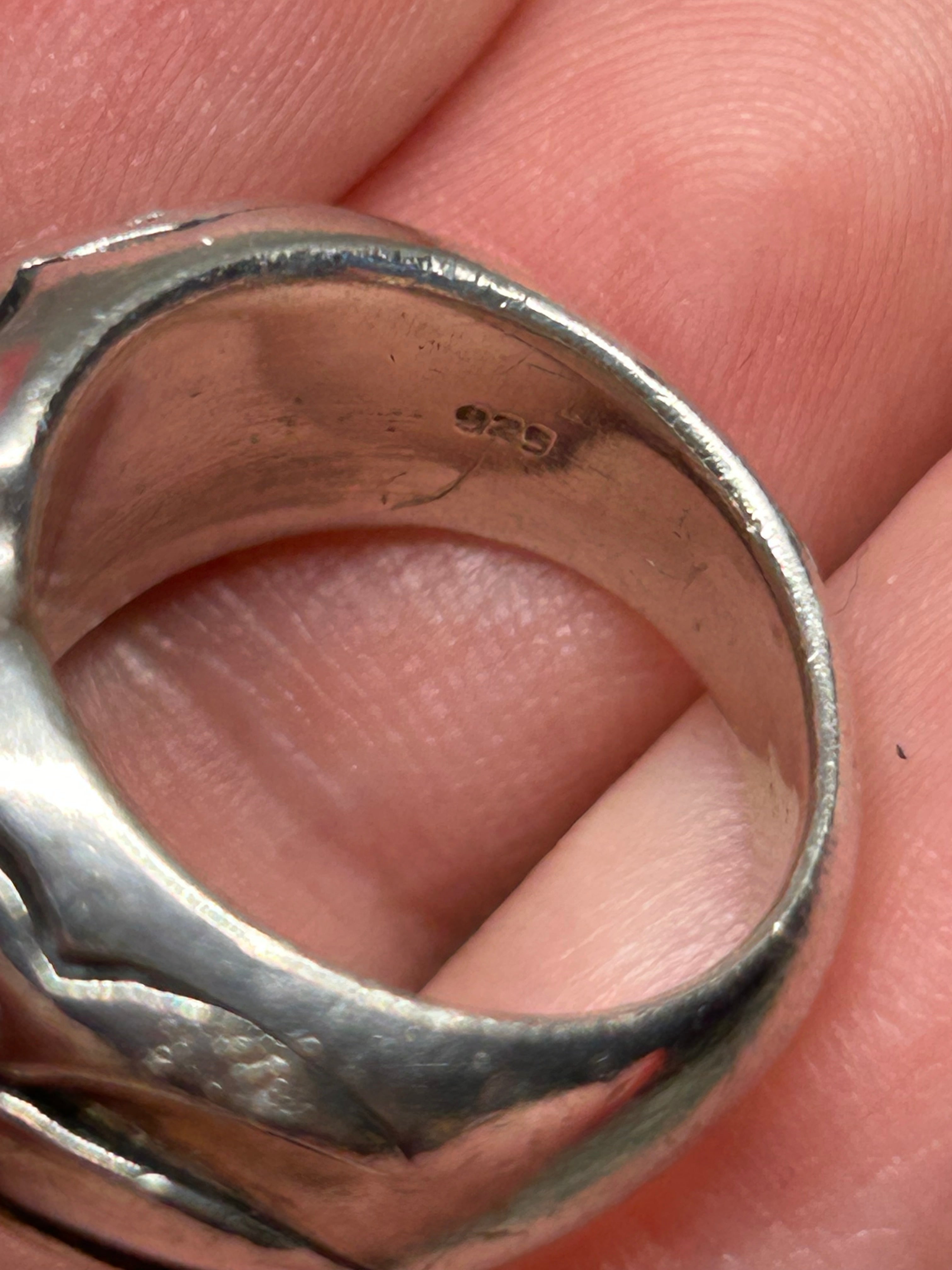 Vintage Winged Heart Ring 925