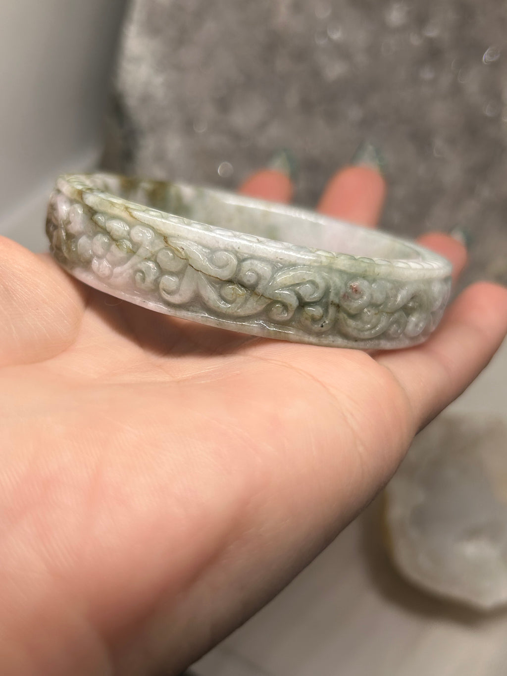 Carved Jade Bangle
