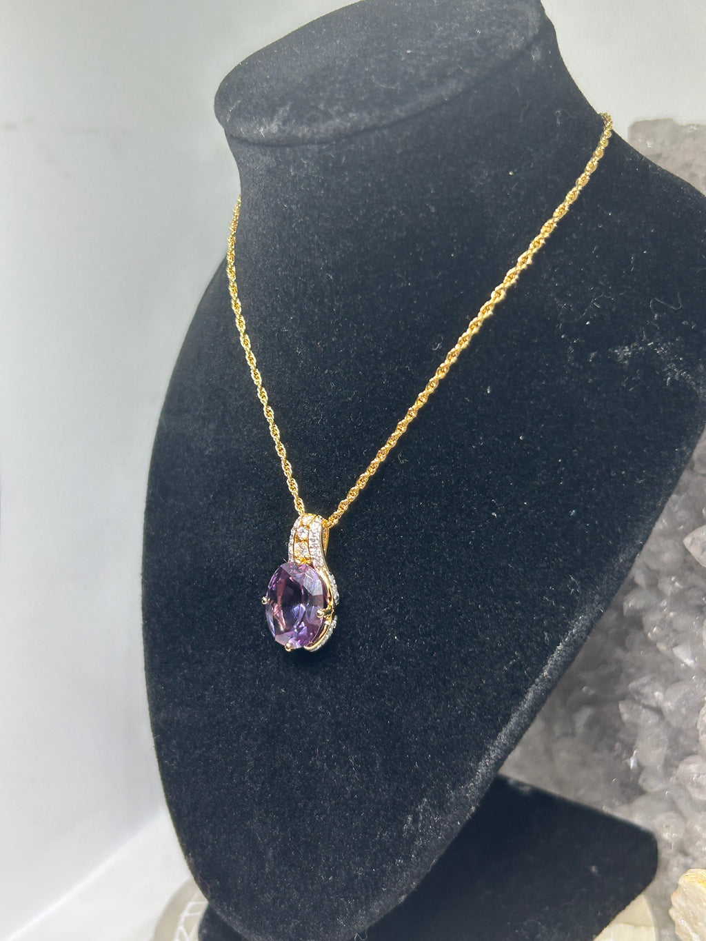 Oval Cut Color Change Sapphire Necklace 925