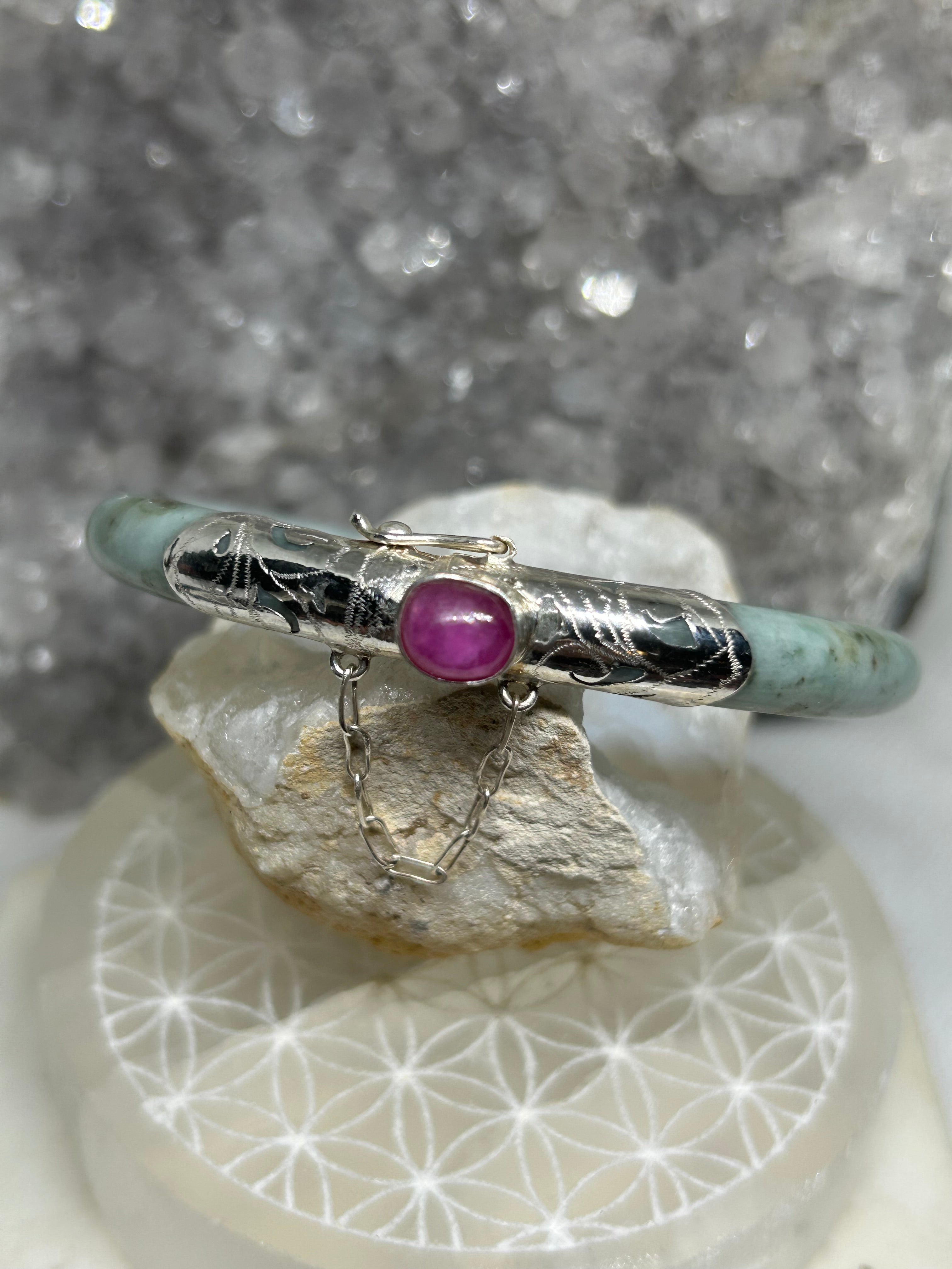 Jade & Ruby Bangle 59.6mm