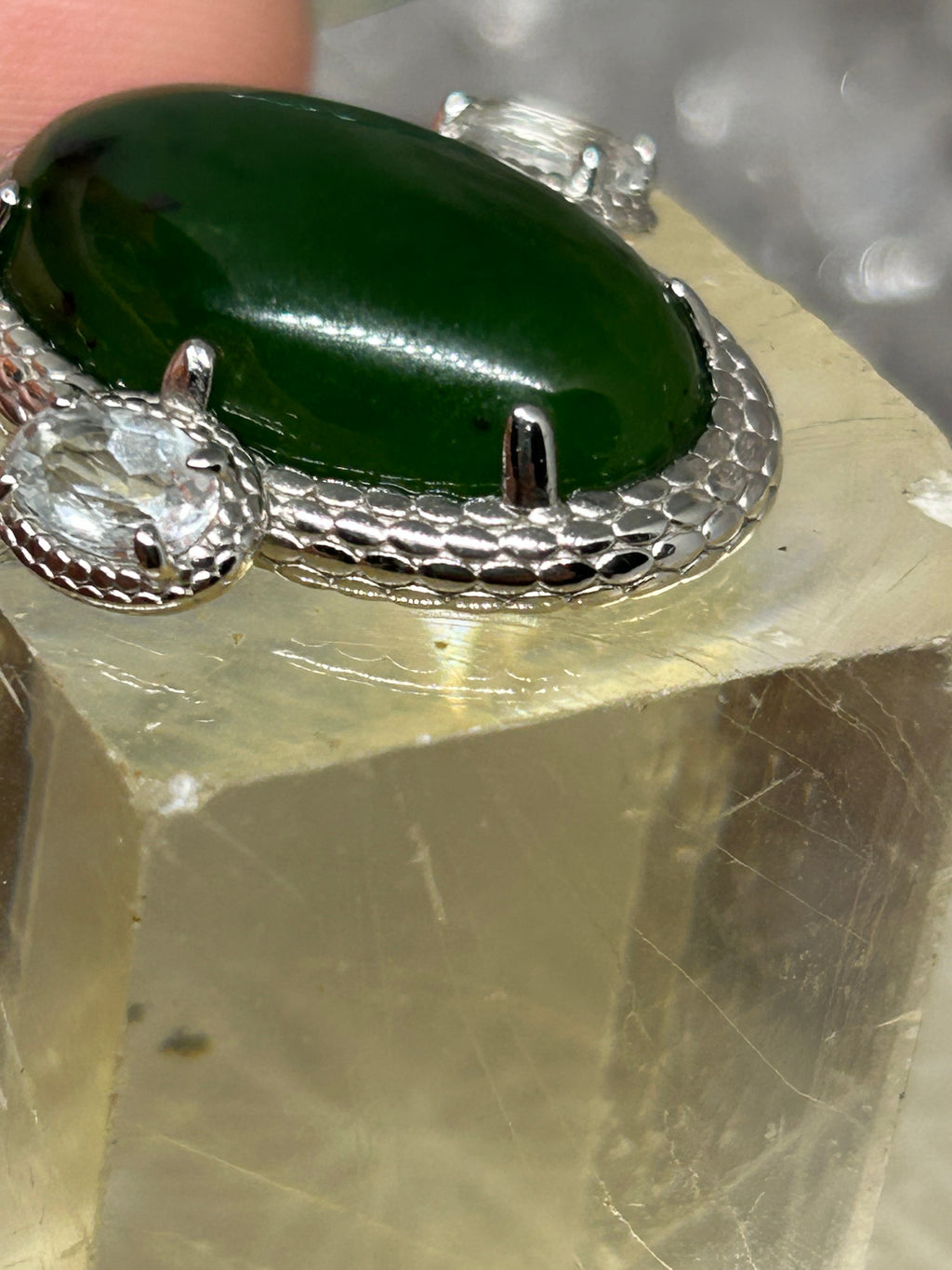 Nephrite Jade & Sapphire Enhancer Necklace