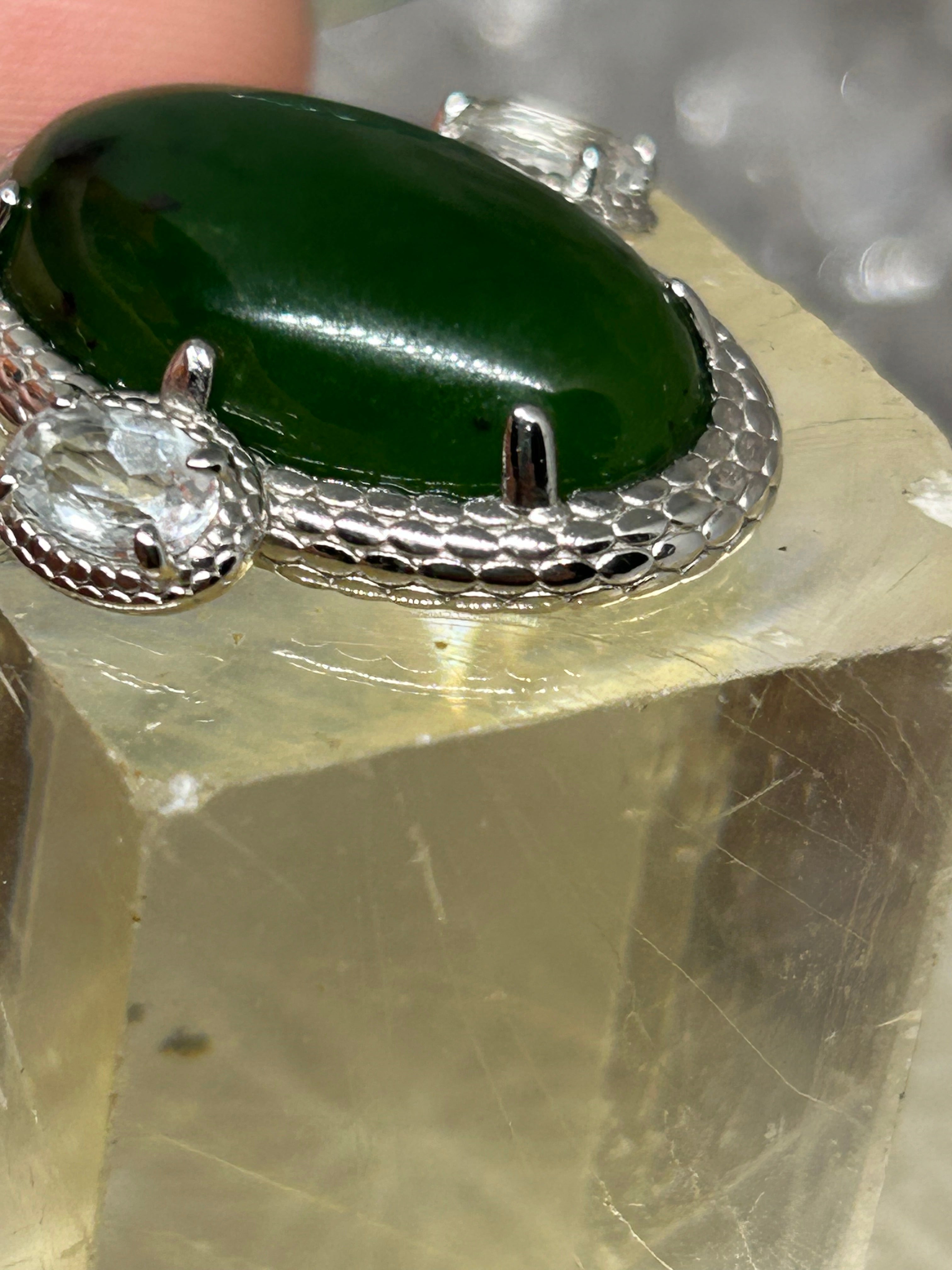 Nephrite Jade & Sapphire Enhancer Necklace