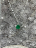 Trillion Cut Colombian Emerald Pendant Necklace