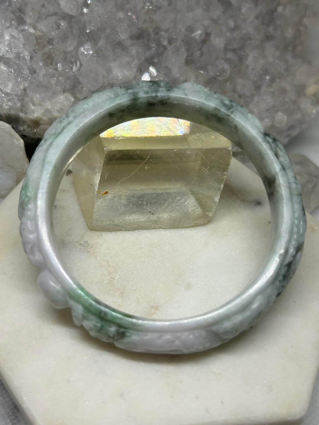 Carved Dragon Jade Bangle