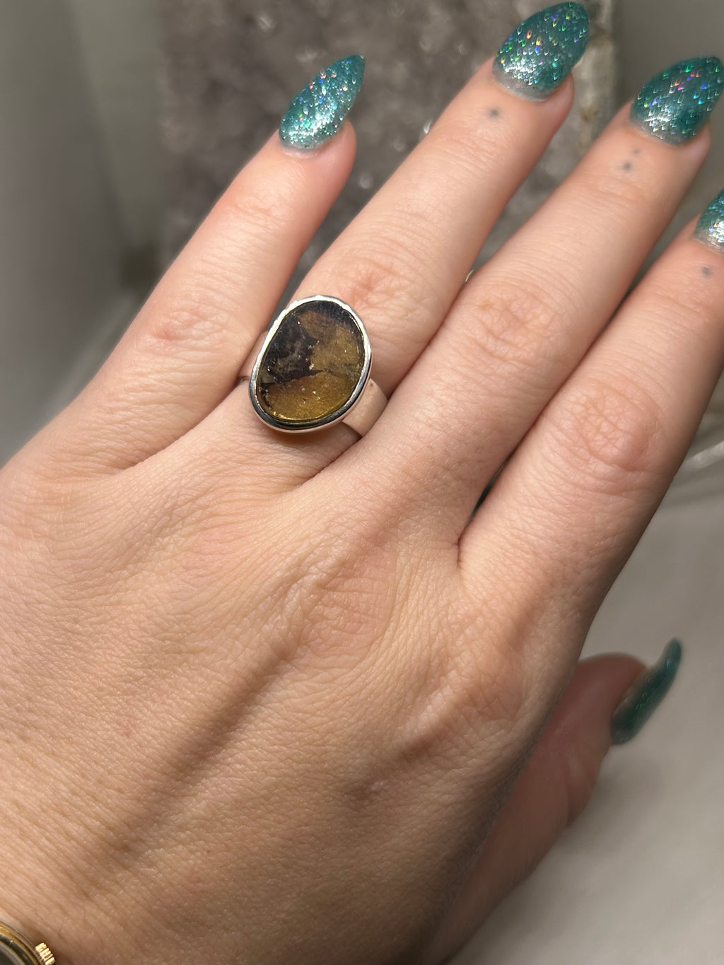 Green Tourmaline Ring 925