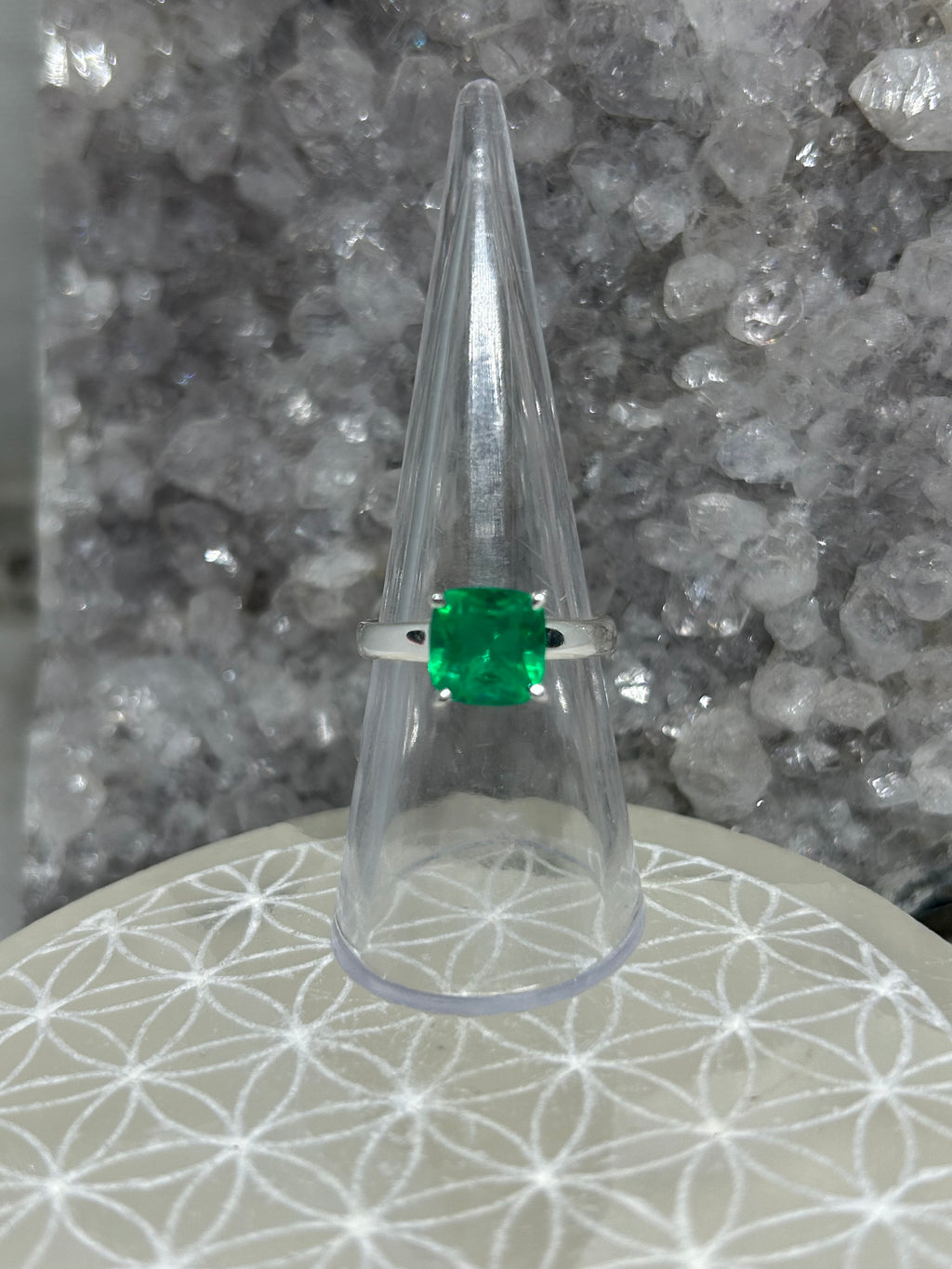Cushion Cut Emerald Ring