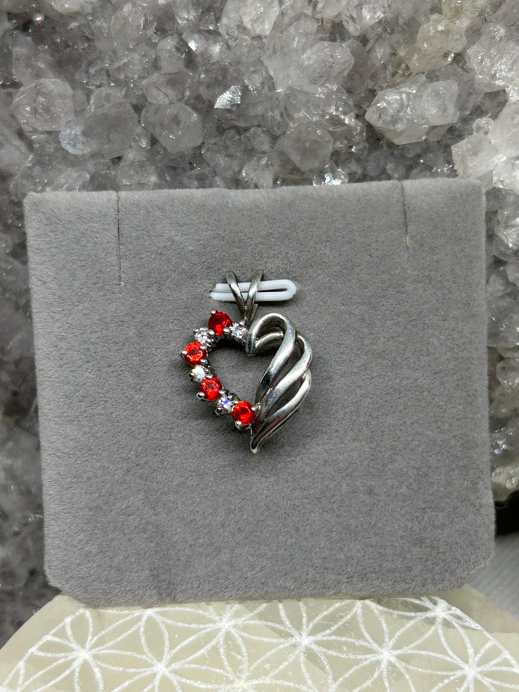 Vintage CZ Heart Pendant 925
