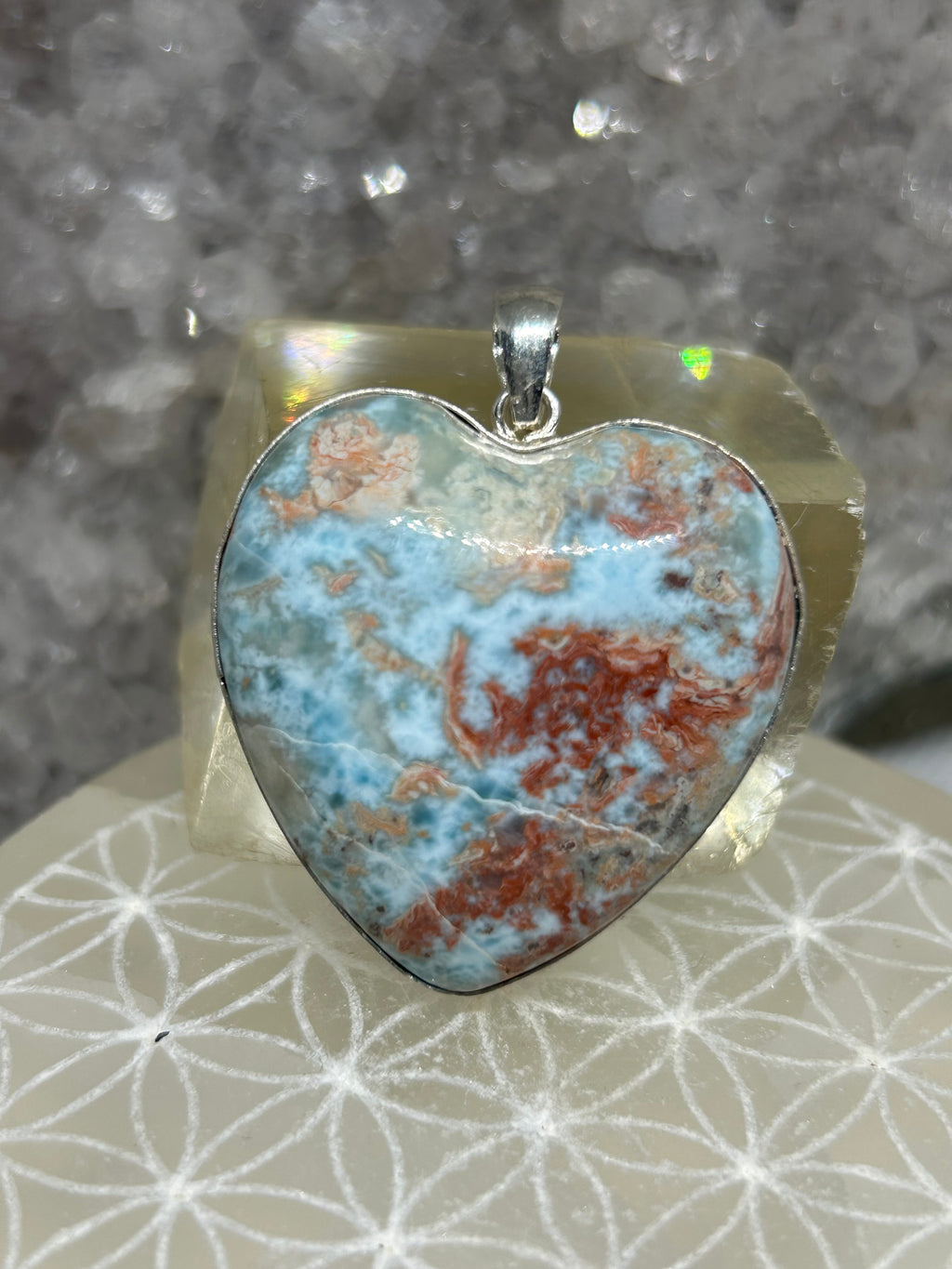 Larimar Heart Pendant 925