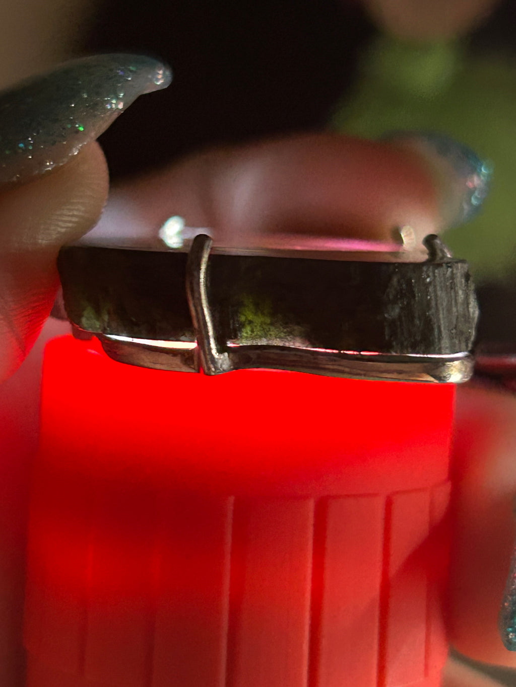 Statement Watermelon Tourmaline Slice Pendant 925