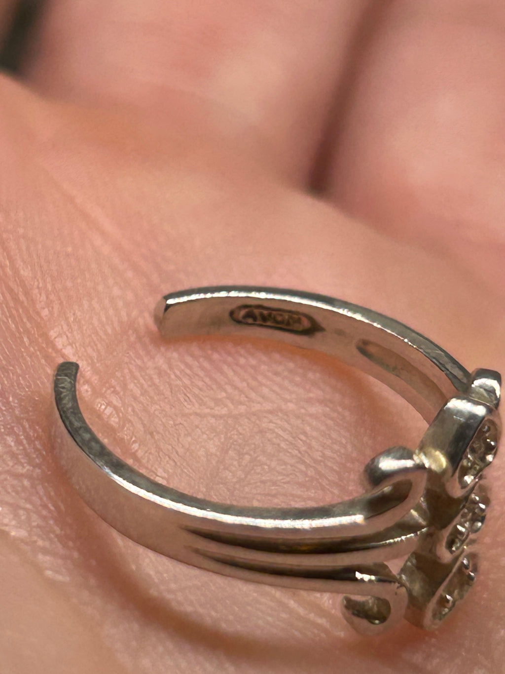 Vintage Triple Heart Ring 925