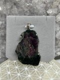 Statement Watermelon Tourmaline Slice Pendant 925