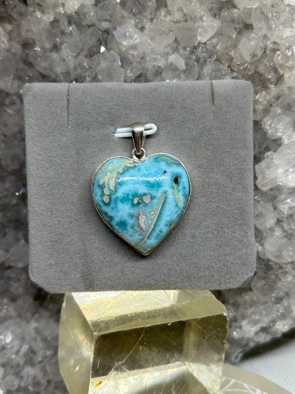 Larimar Heart Pendant 925