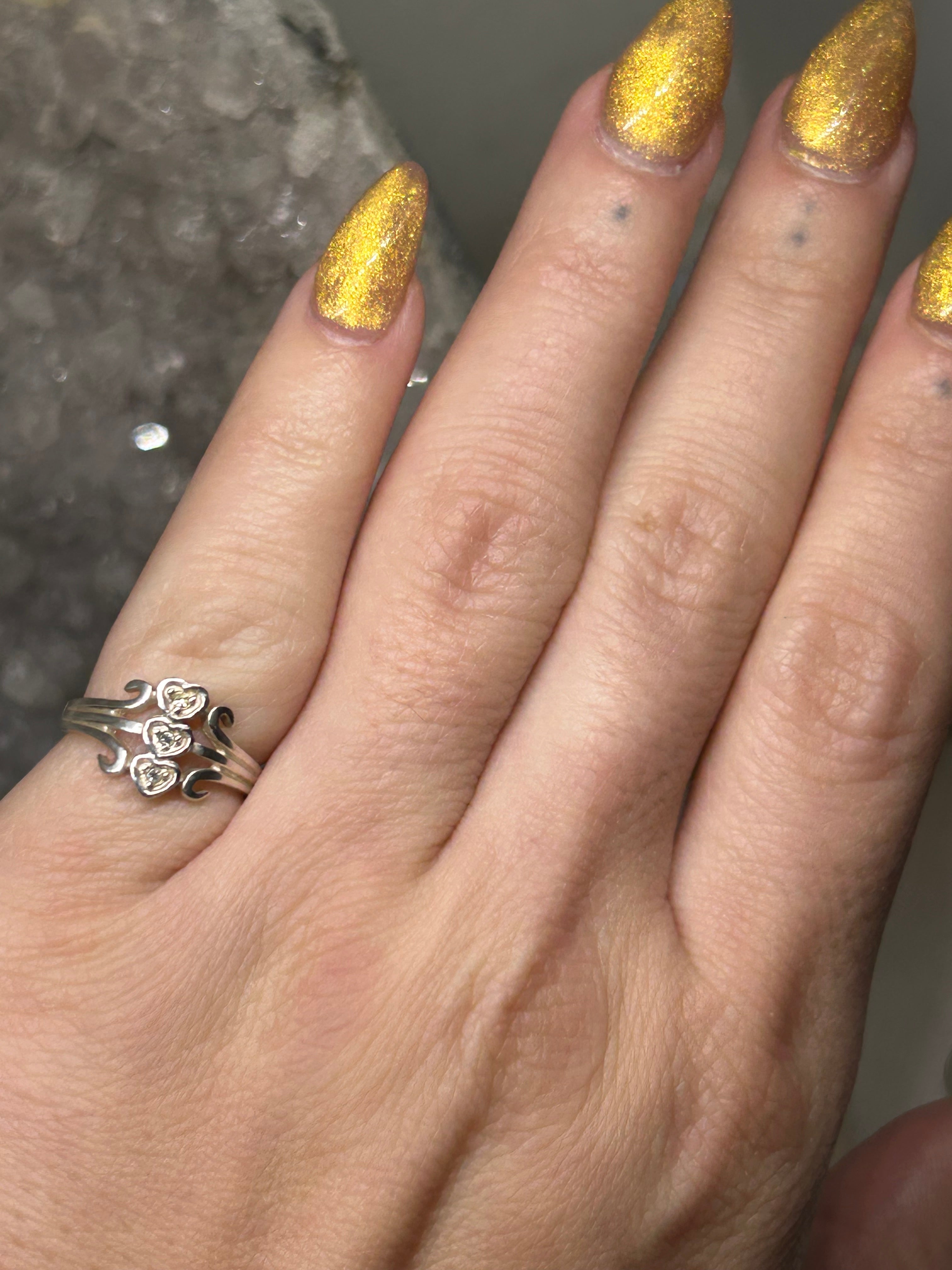Vintage Triple Heart Ring 925
