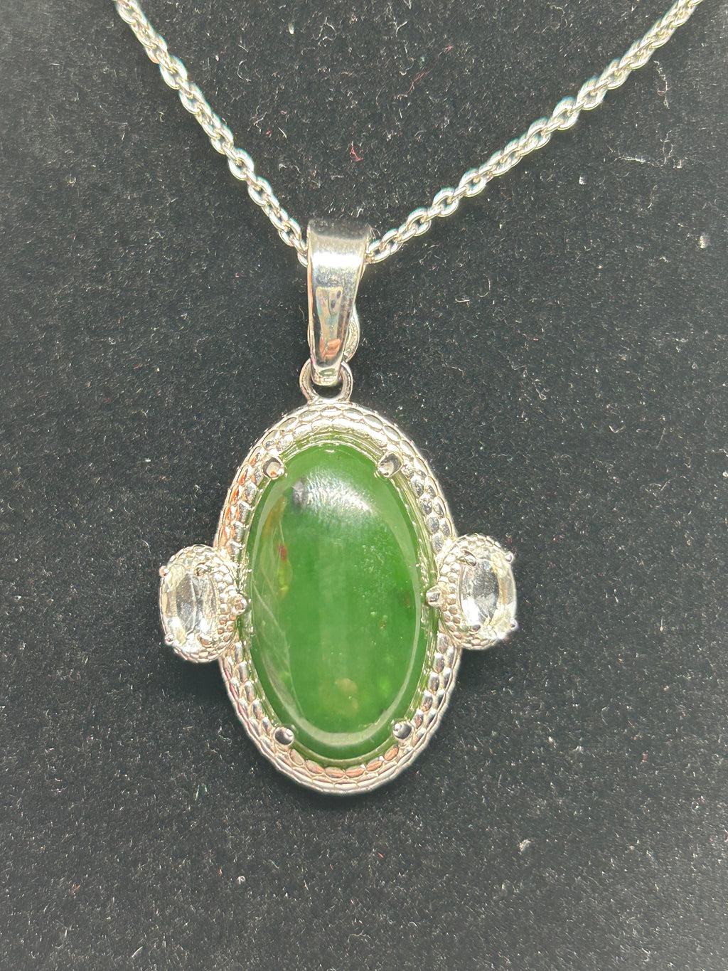 Nephrite Jade & Sapphire Enhancer Necklace