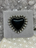 Vintage Taxco Black Onyx Heart Pendant/Brooch