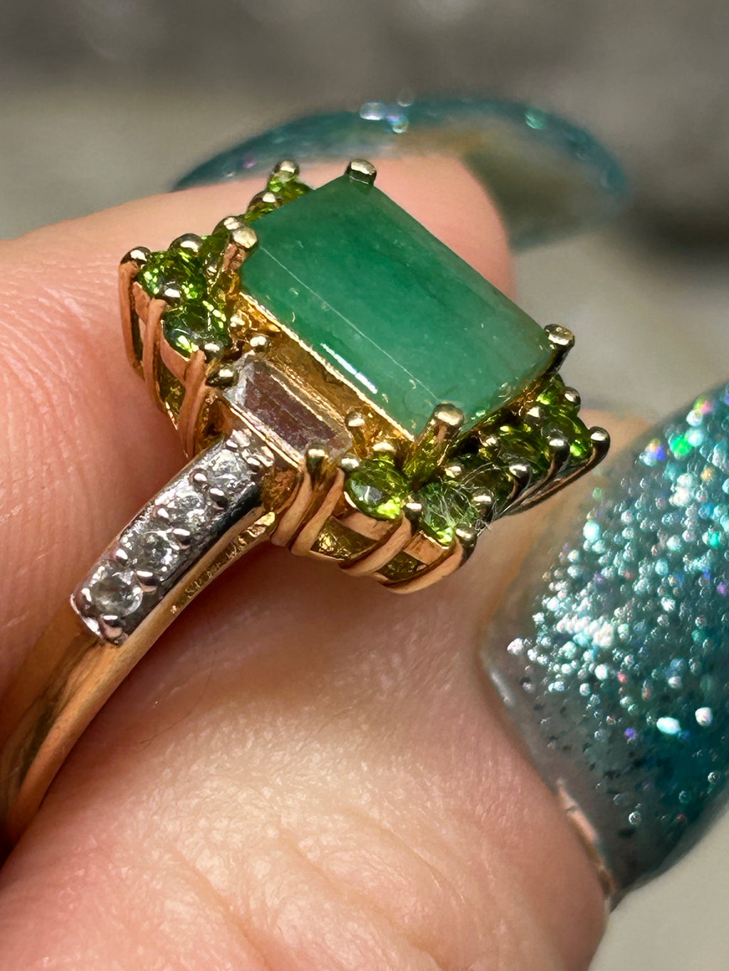 Vintage Emerald & Peridot Ring