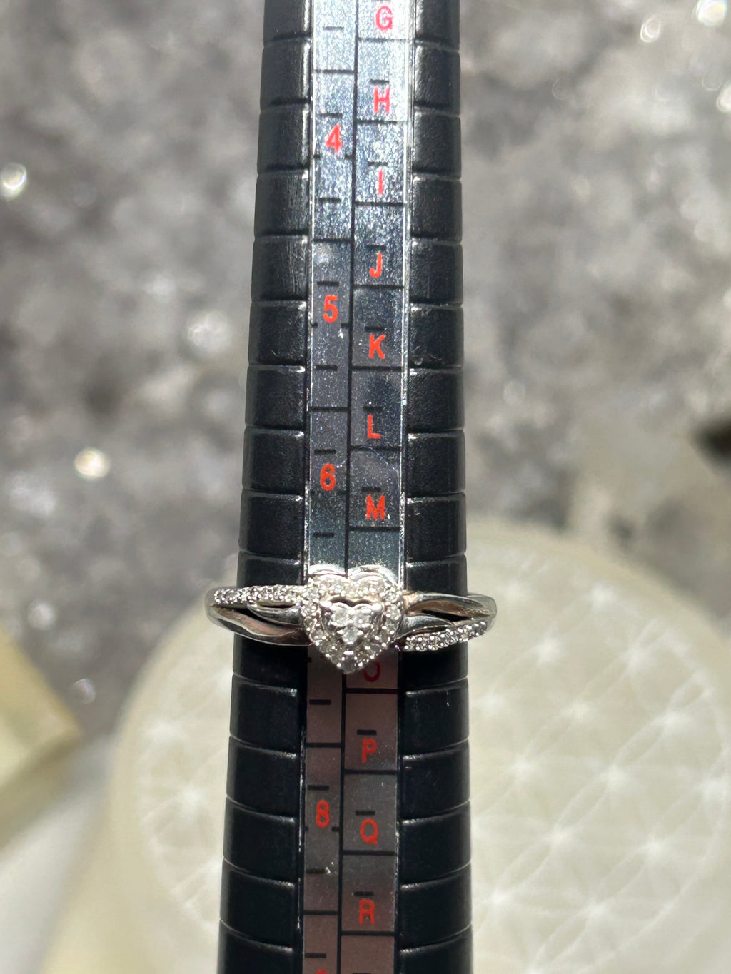 Vintage Diamond Heart Ring 925