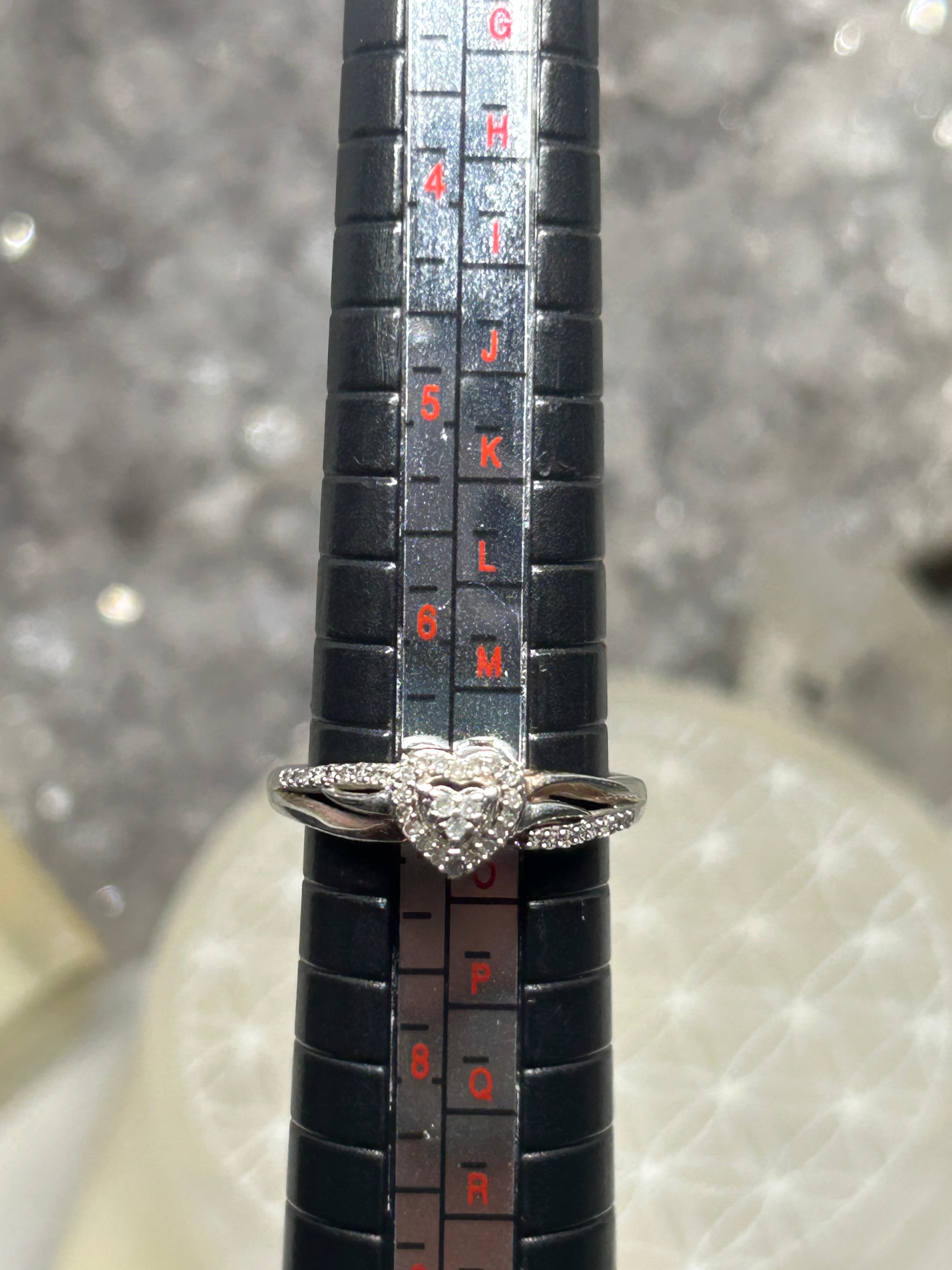 Vintage Diamond Heart Ring 925