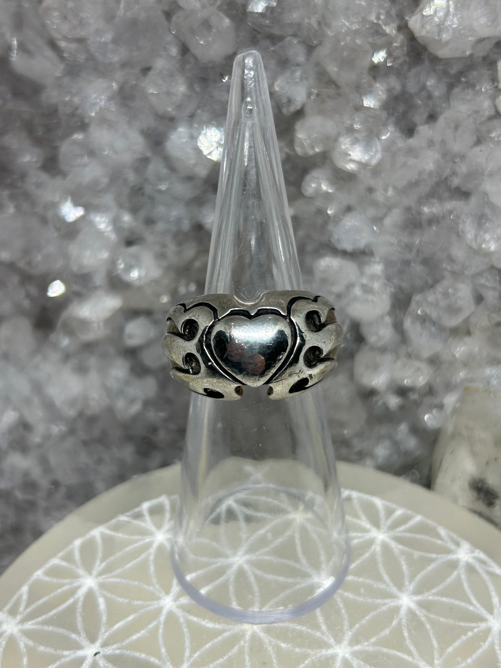 Vintage Winged Heart Ring 925