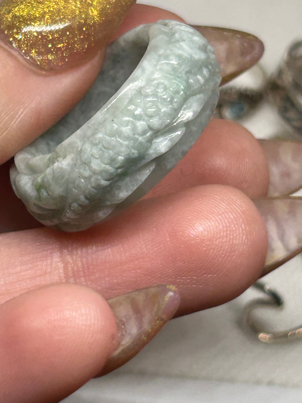 Dragon Carved Jade Ring