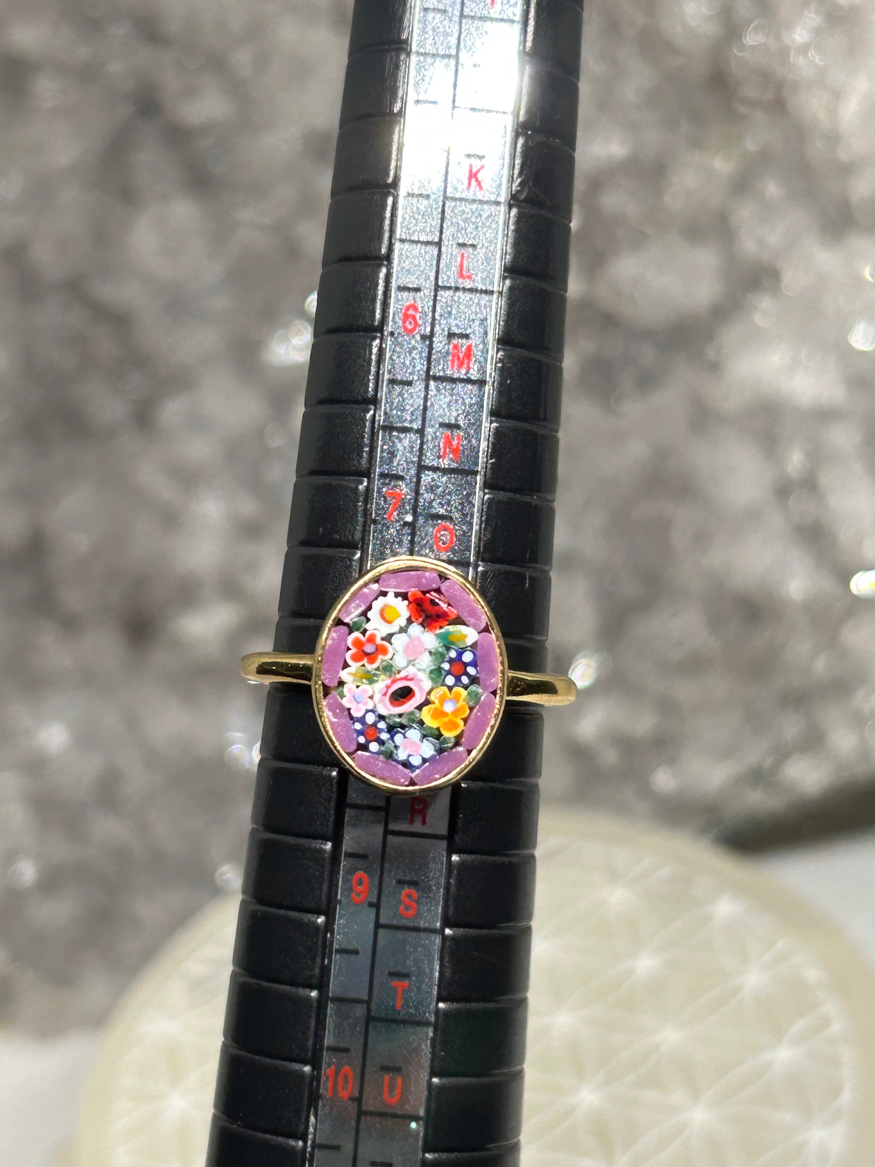 Italian Micromosaic Bouquet Ring 925