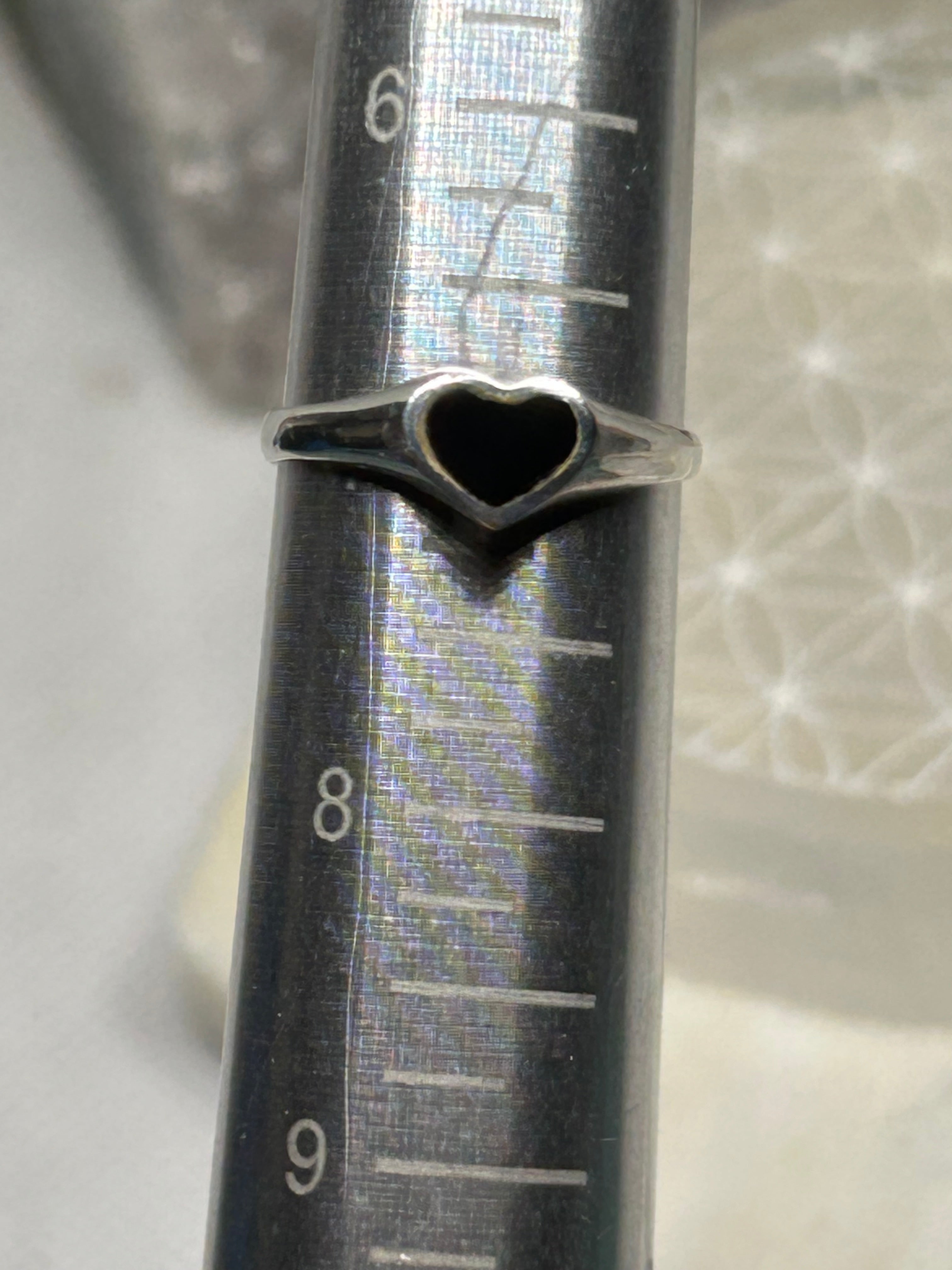 Vintage Black Onyx Heart Ring 925