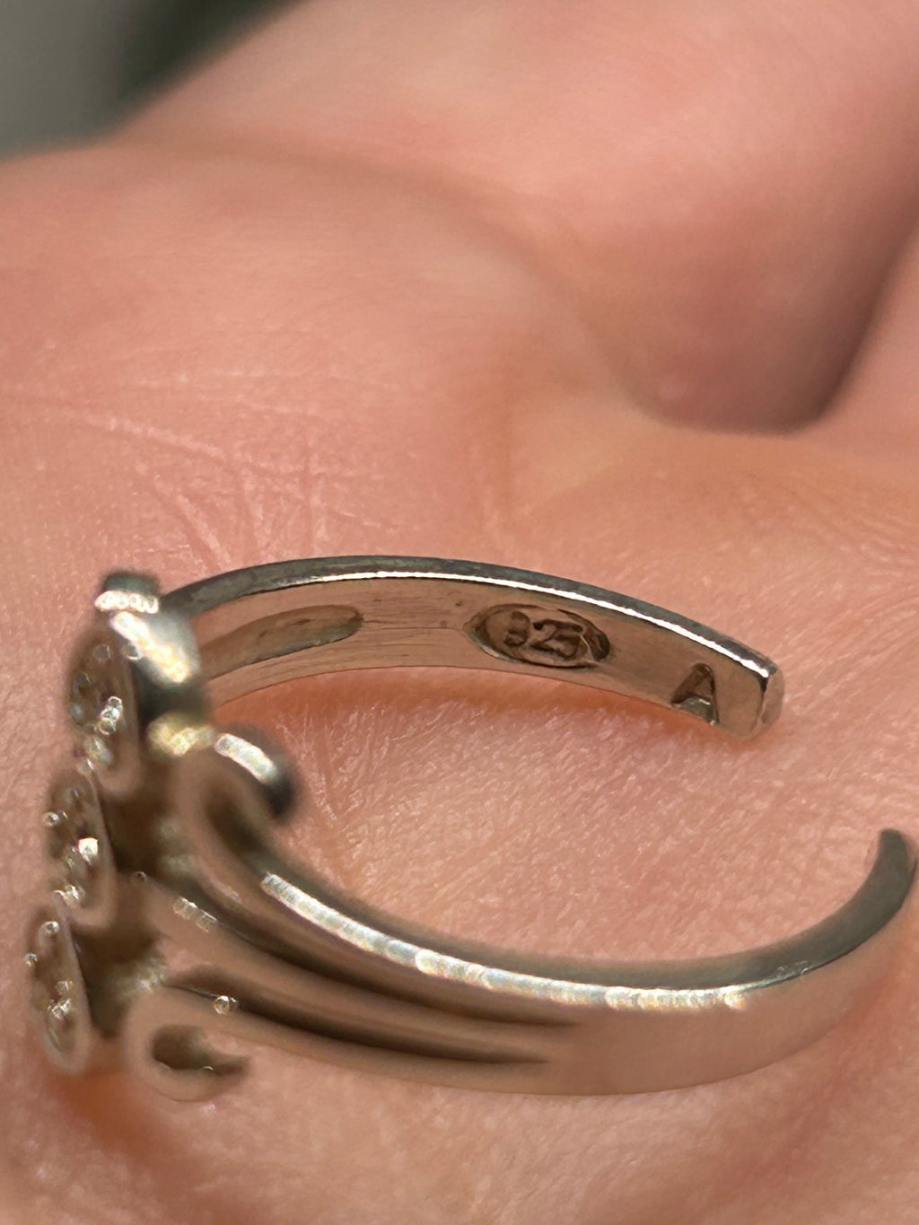 Vintage Triple Heart Ring 925
