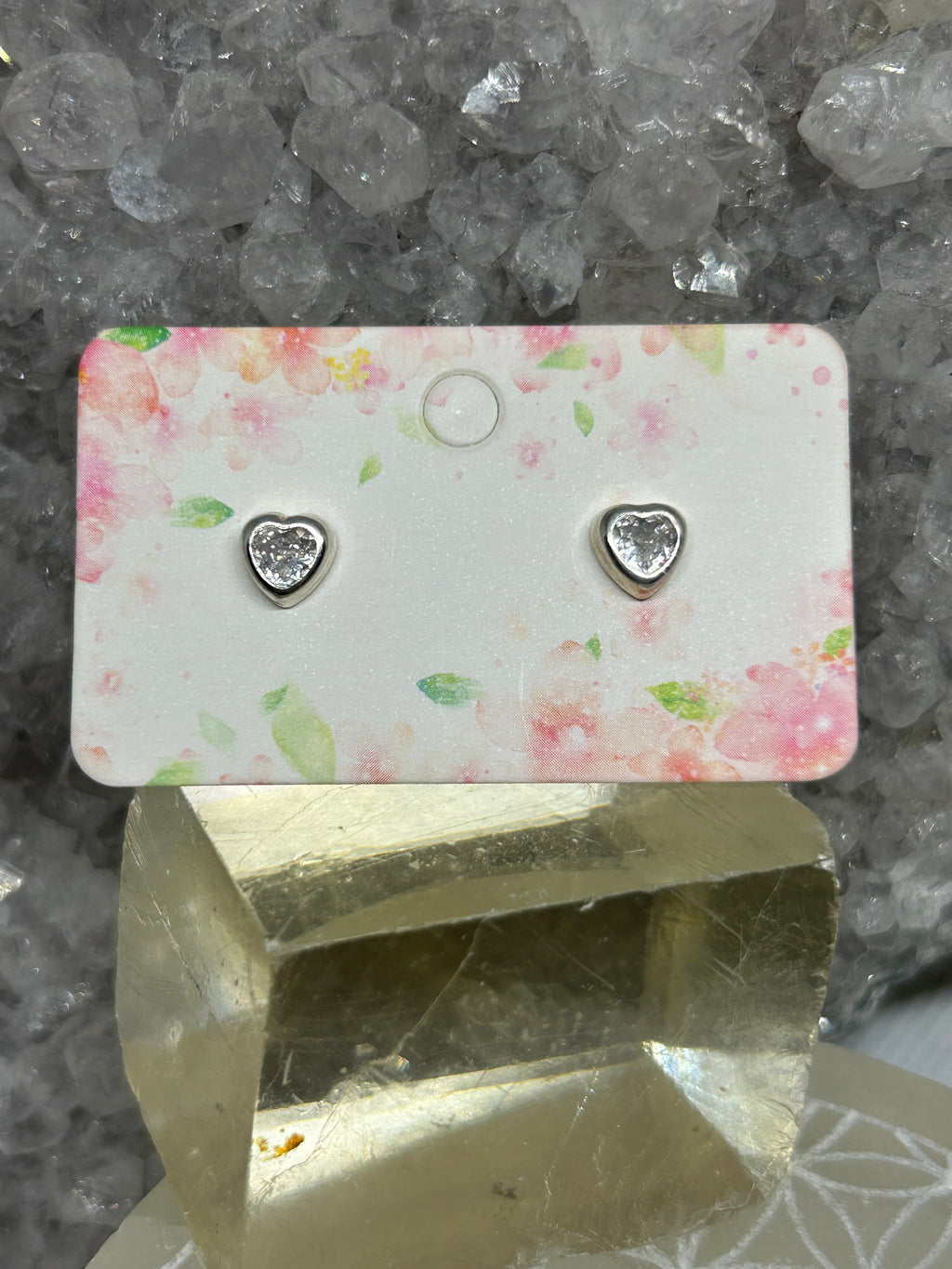 Cubic Zirconia Heart Earrings 925