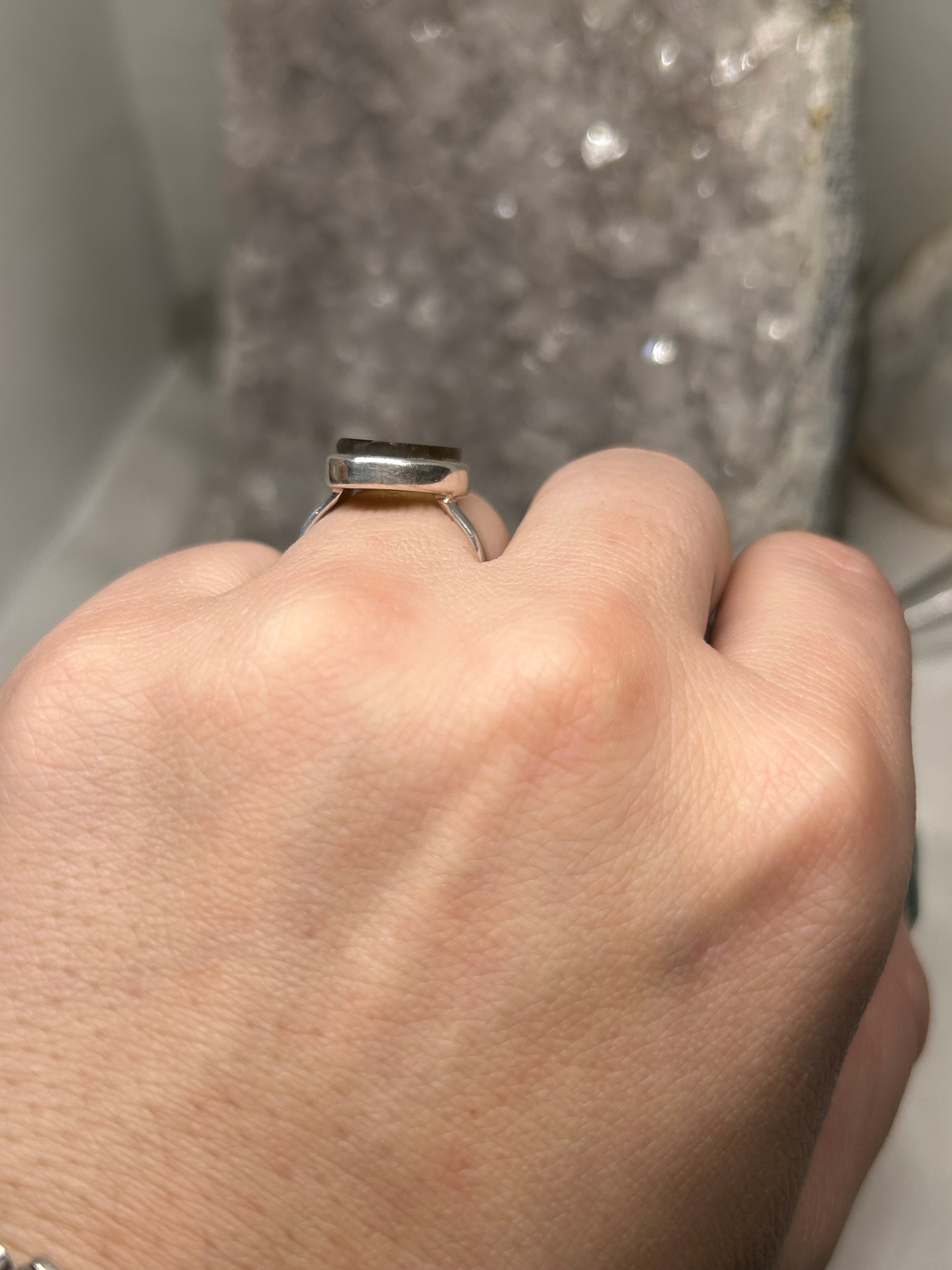 Green Tourmaline Ring 925