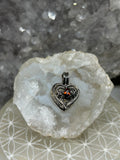 Vintage Garnet Heart Locket Poison Pendant 925