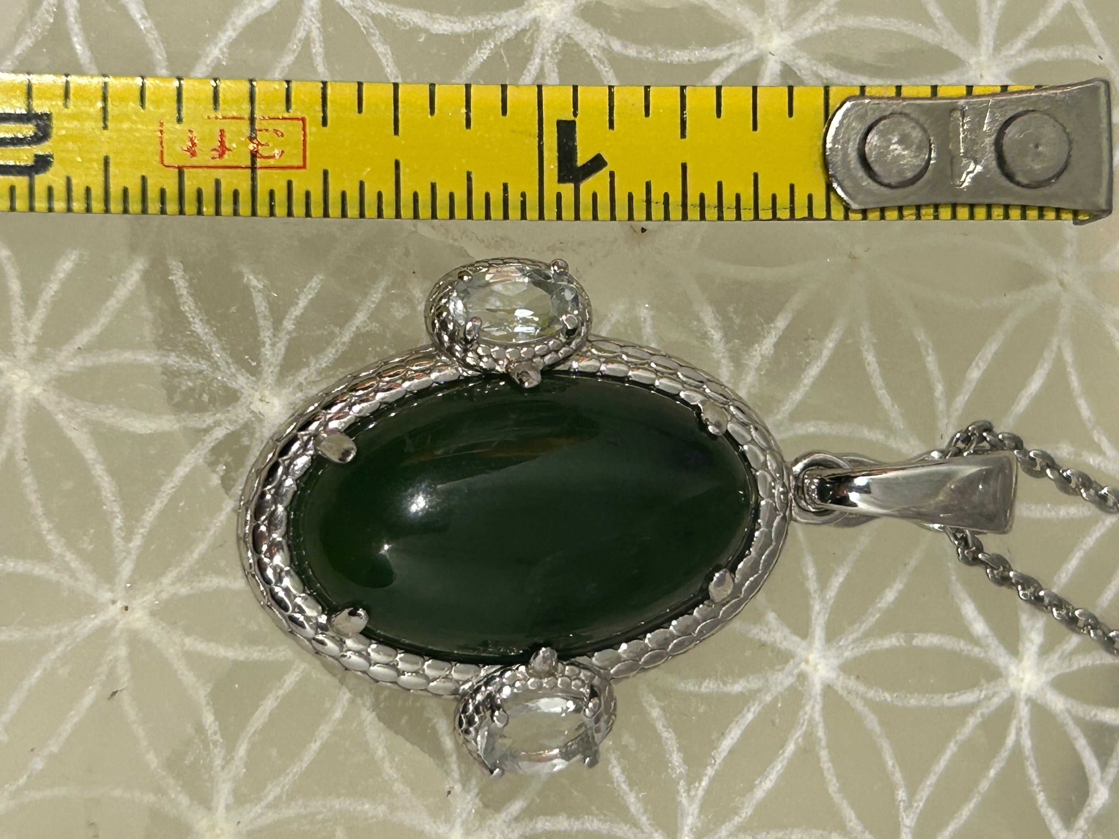 Nephrite Jade & Sapphire Enhancer Necklace
