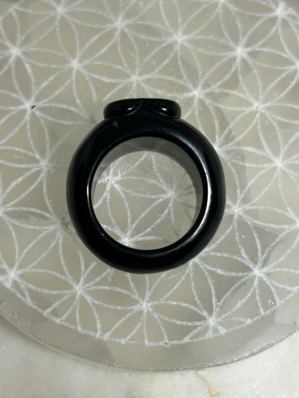 Vintage Black Onyx Carved Heart Ring