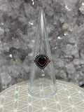 Vintage Garnet Heart Ring 925