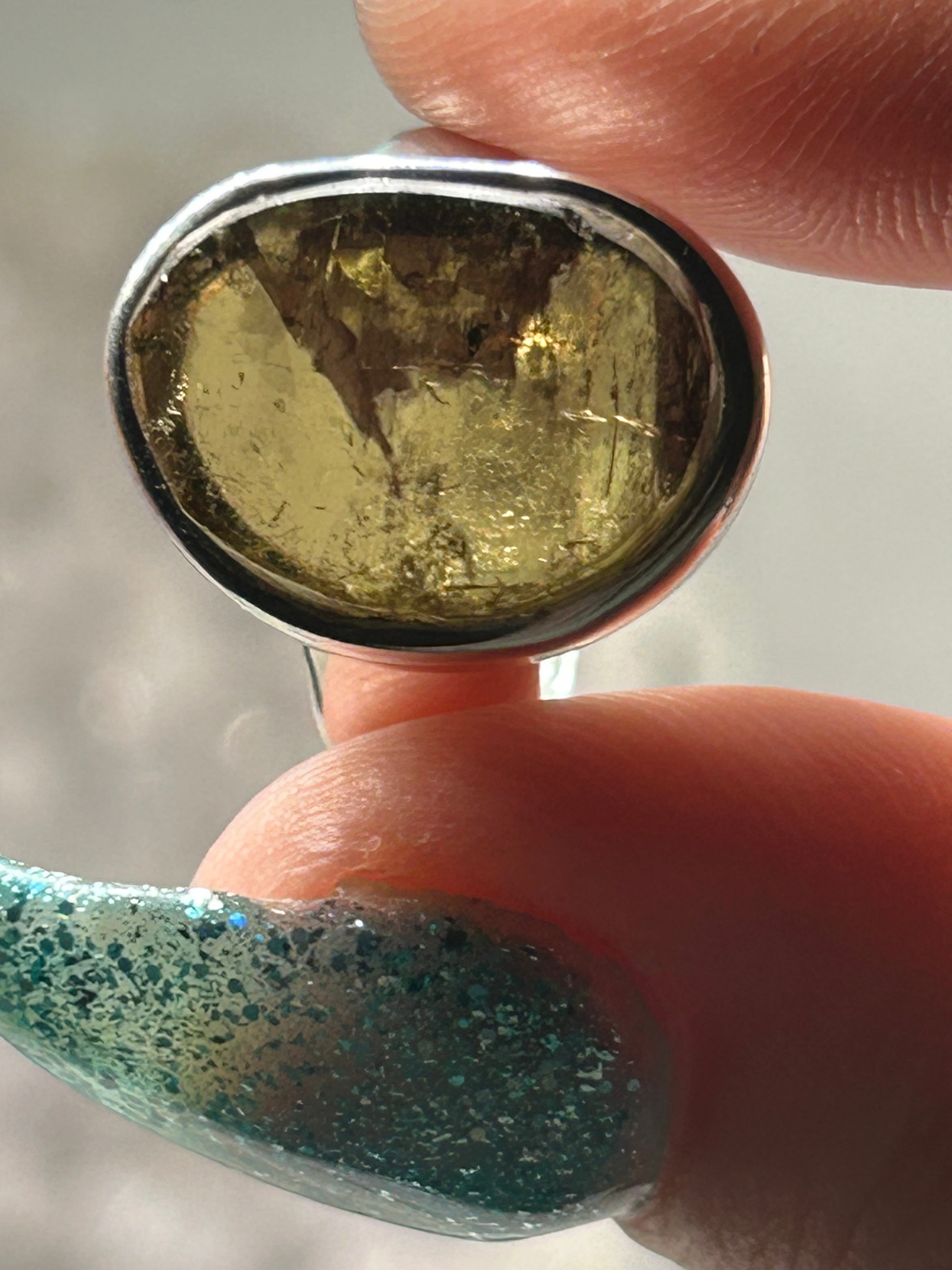 Green Tourmaline Ring 925