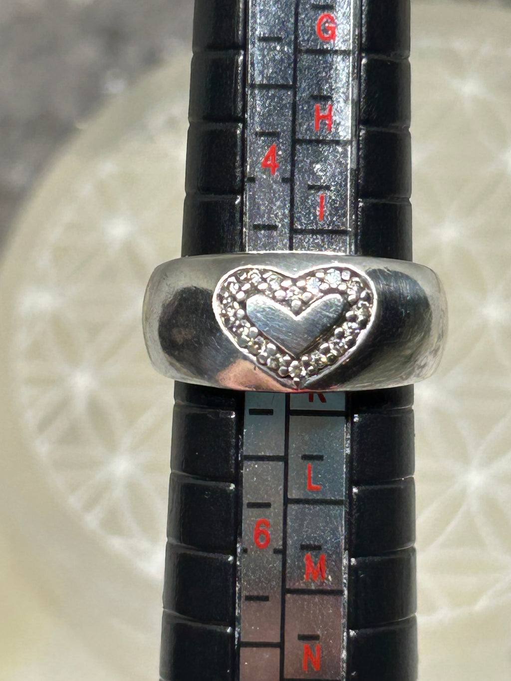 Vintage Diamond Heart Ring 925