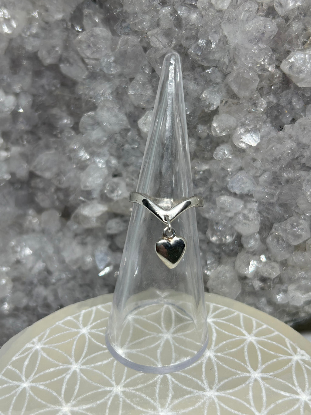 Vintage Heart Charm Ring 925