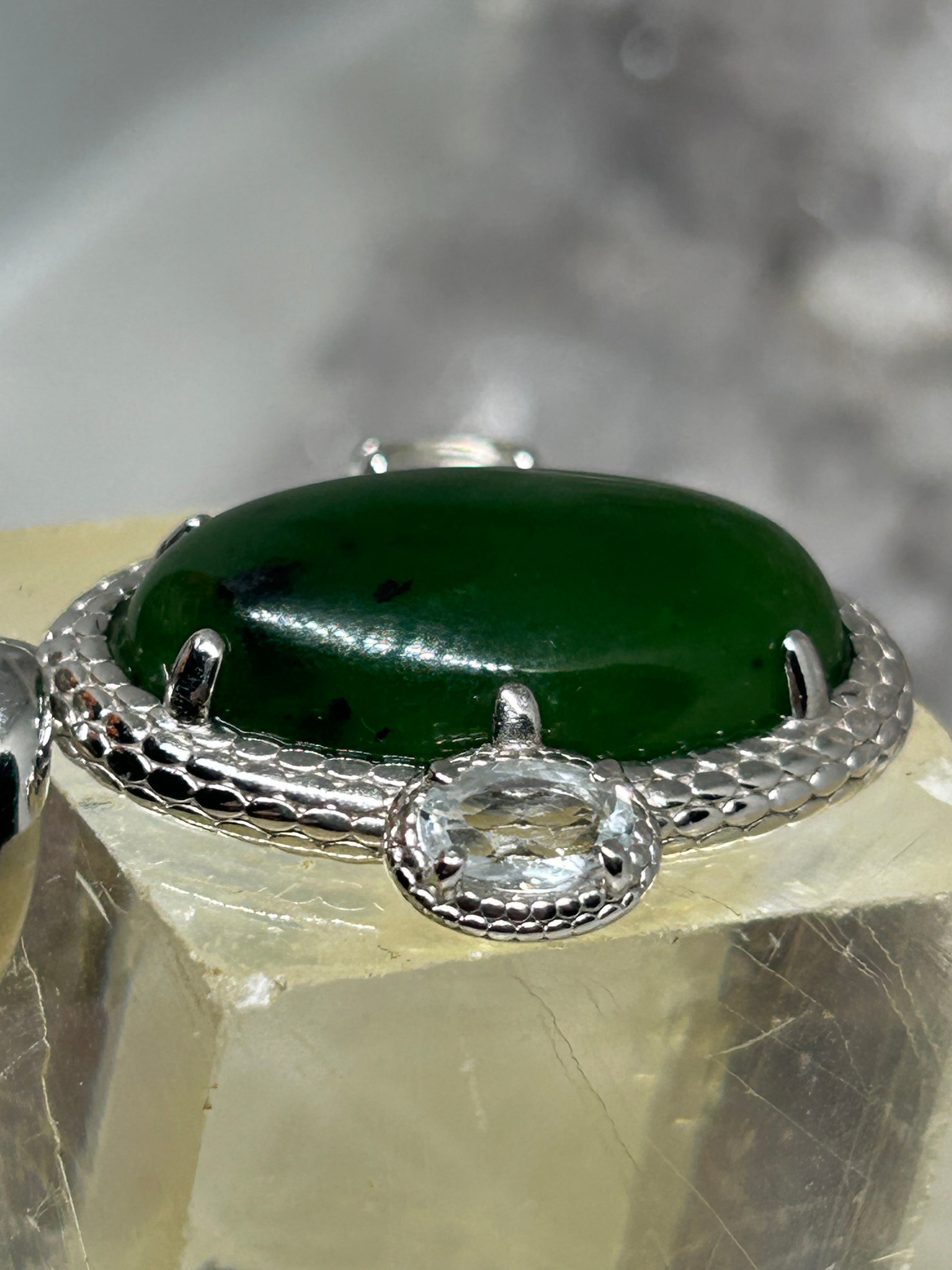 Nephrite Jade & Sapphire Enhancer Necklace