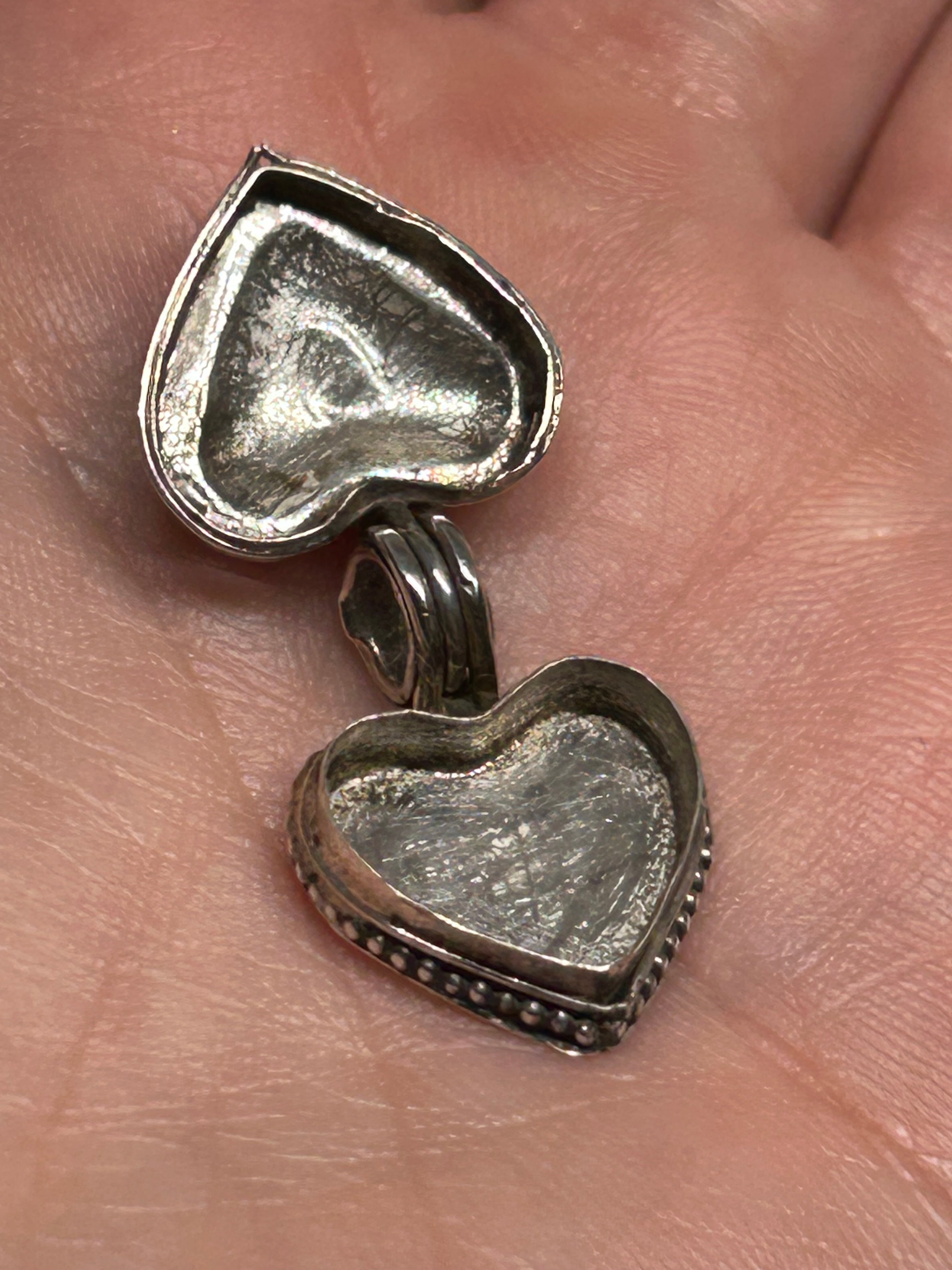 Vintage Garnet Heart Locket Poison Pendant 925