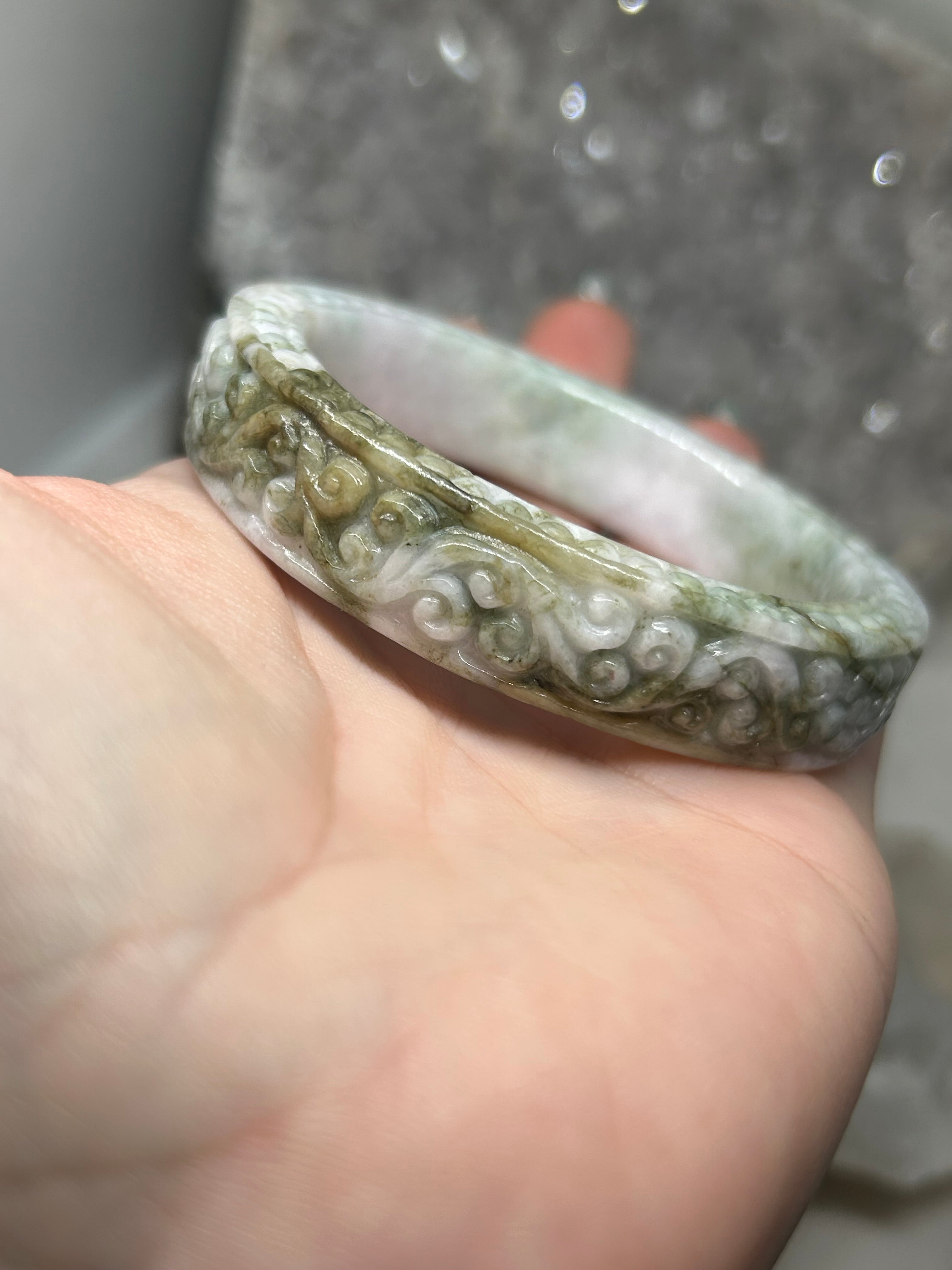Carved Jade Bangle