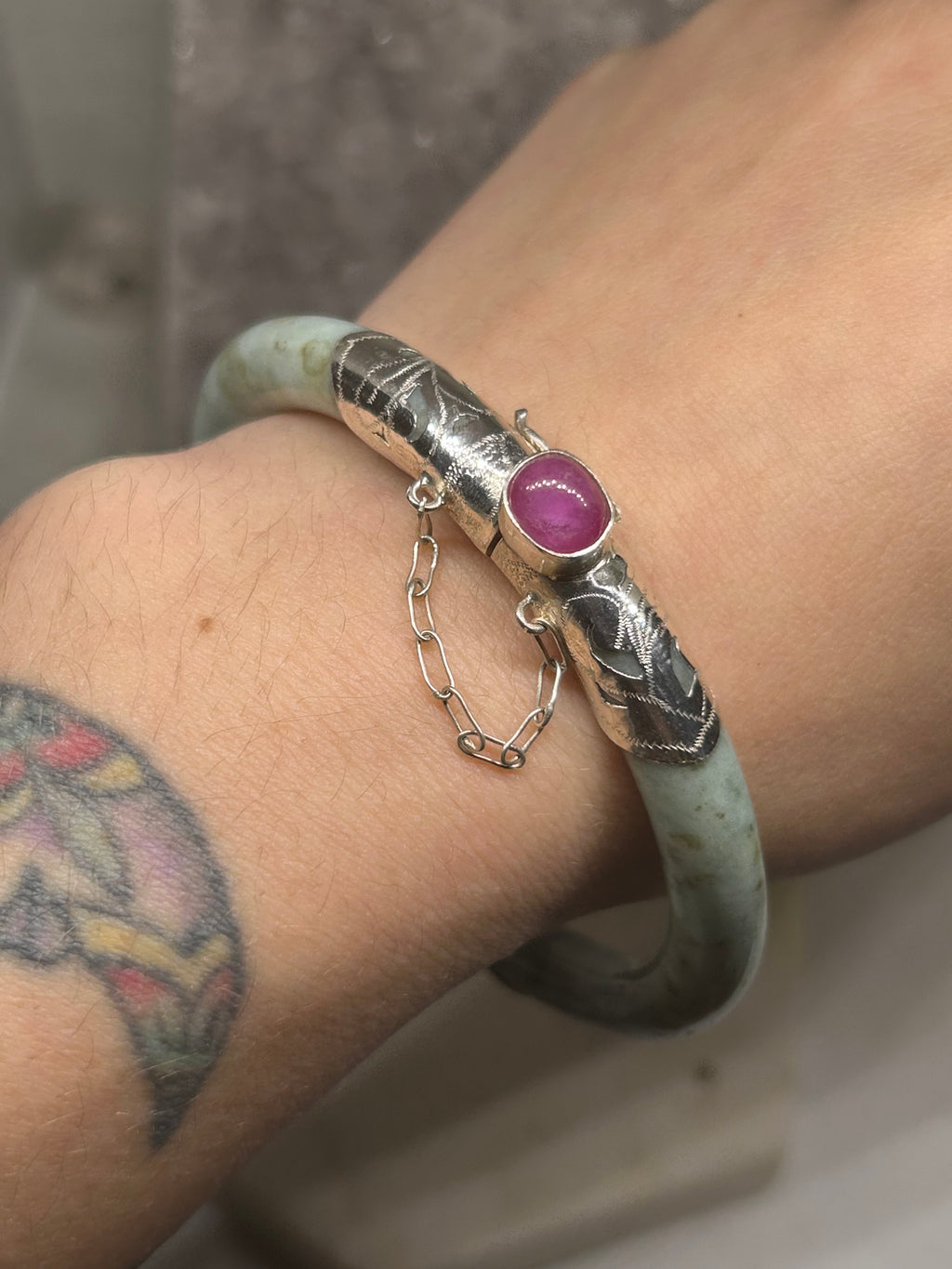 Jade & Ruby Bangle 59.6mm