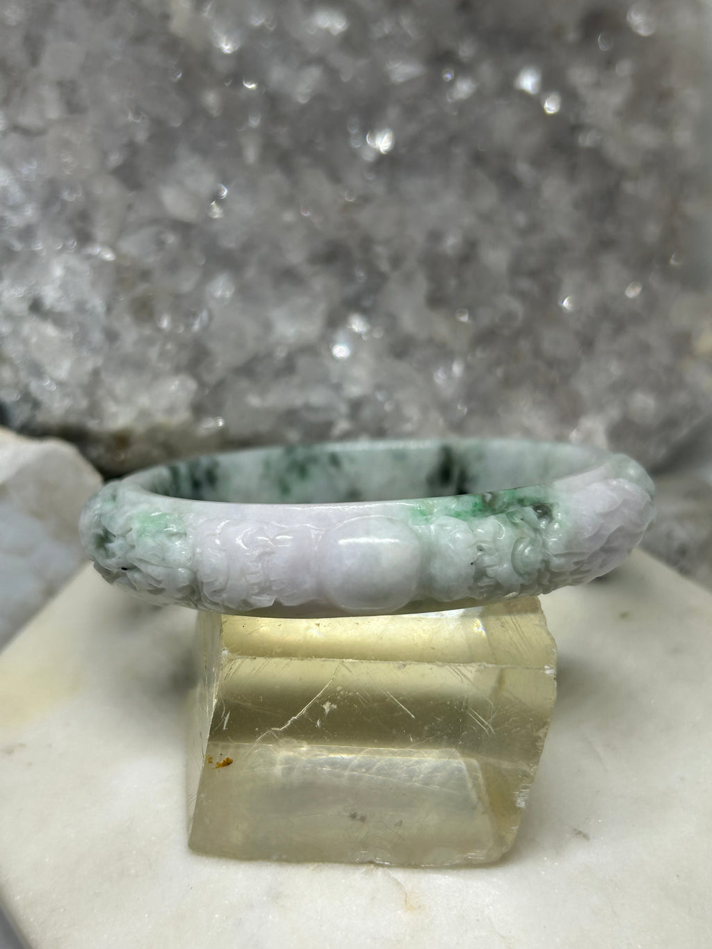 Carved Dragon Jade Bangle