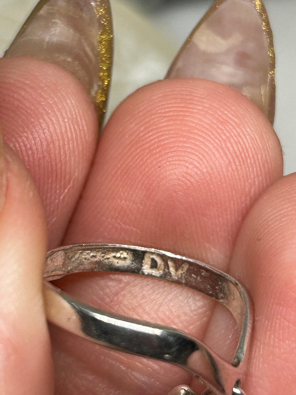 Vintage Heart Charm Ring 925