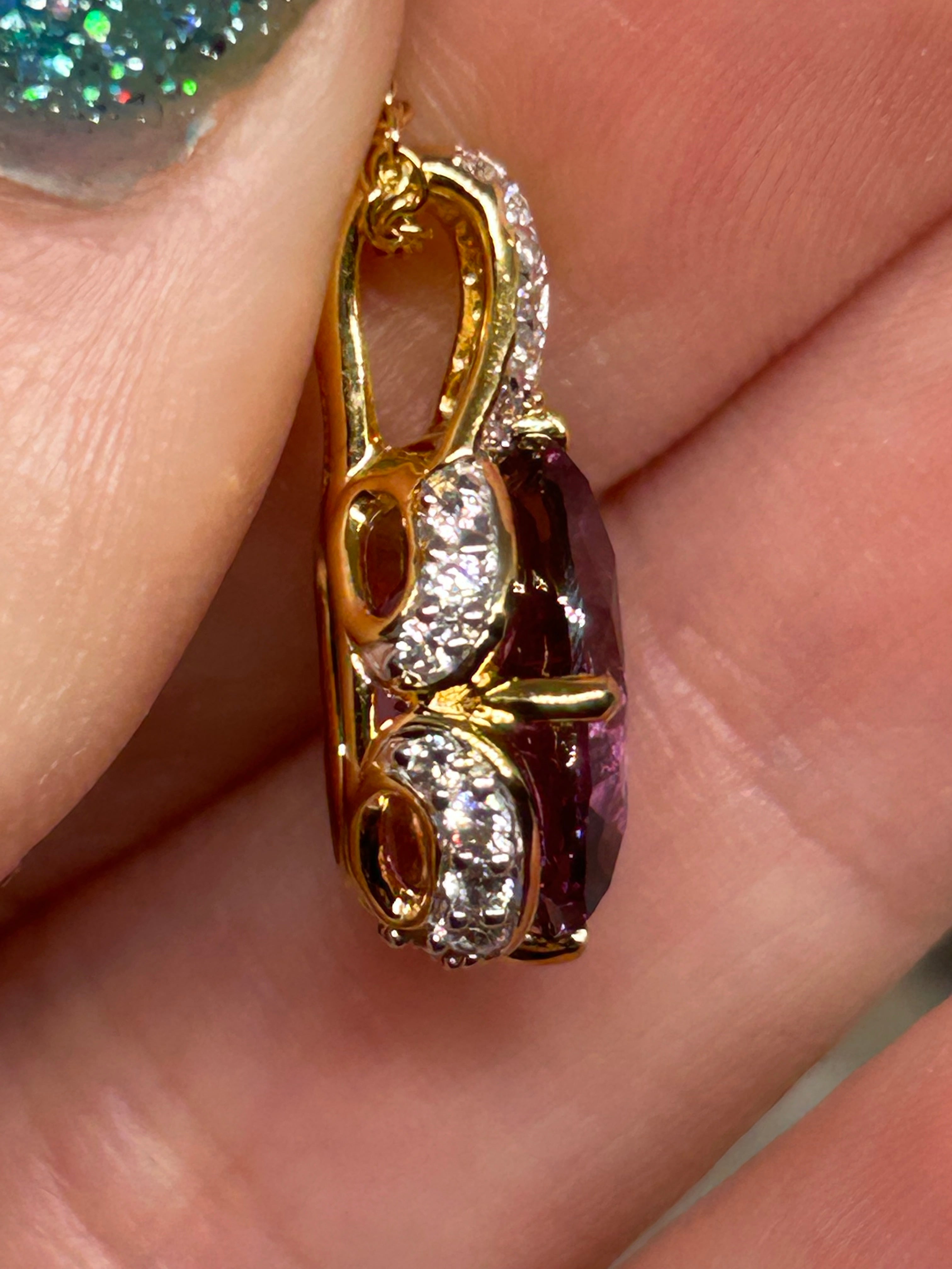 Oval Cut Color Change Sapphire Necklace 925