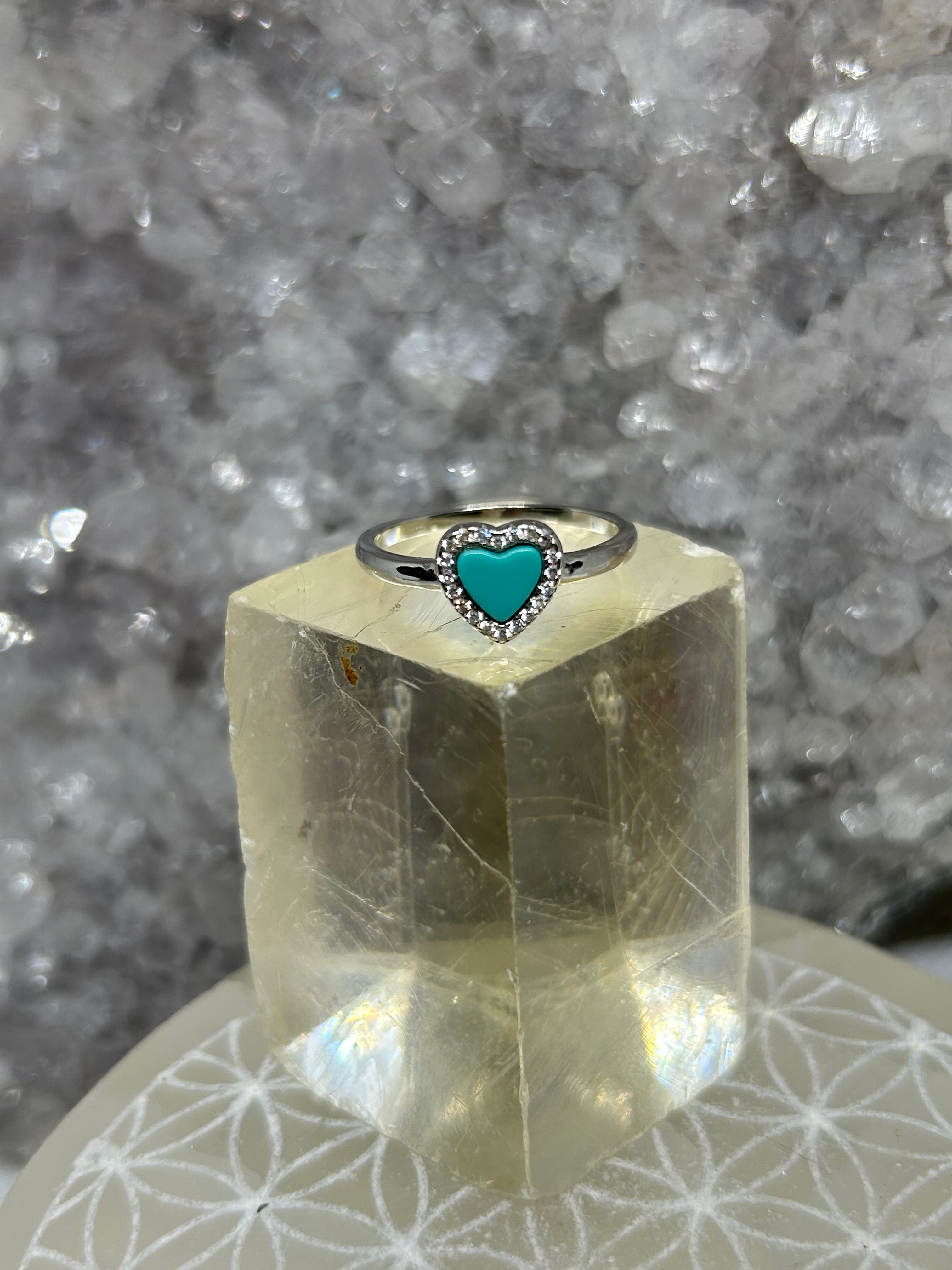Turquoise Heart Ring 925