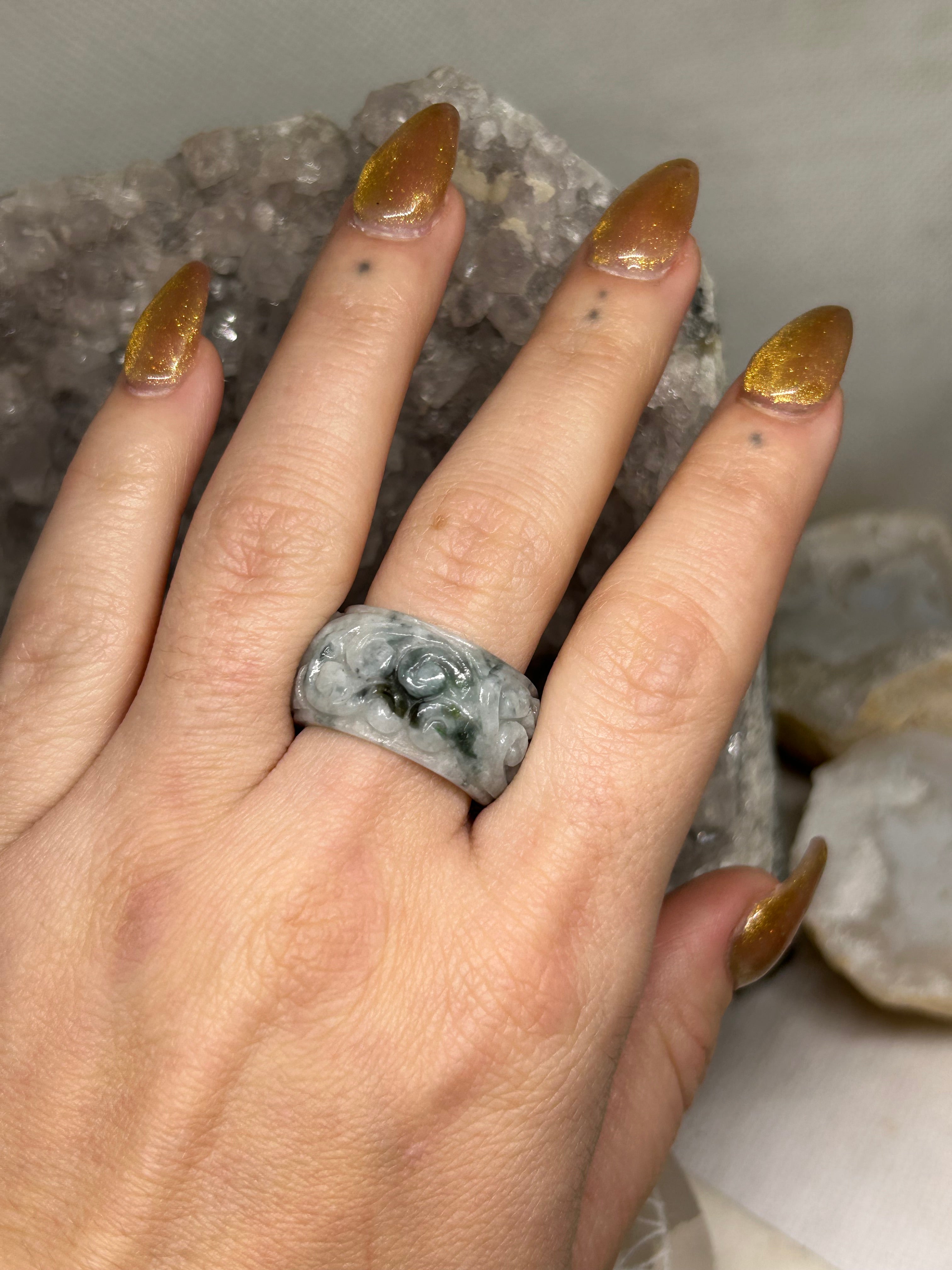 Carved Jade Ring