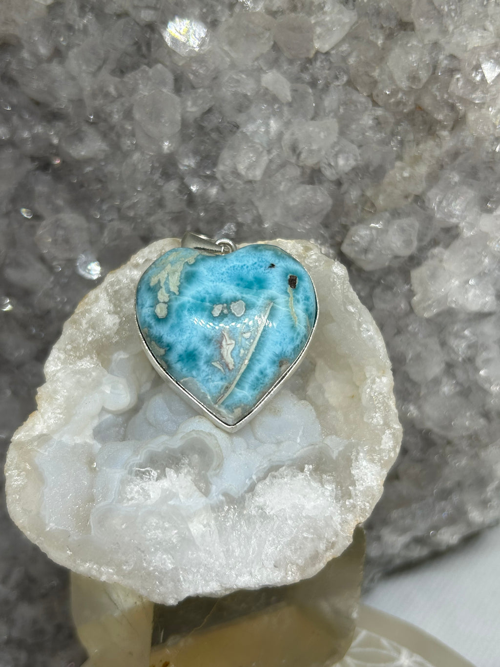 Larimar Heart Pendant 925