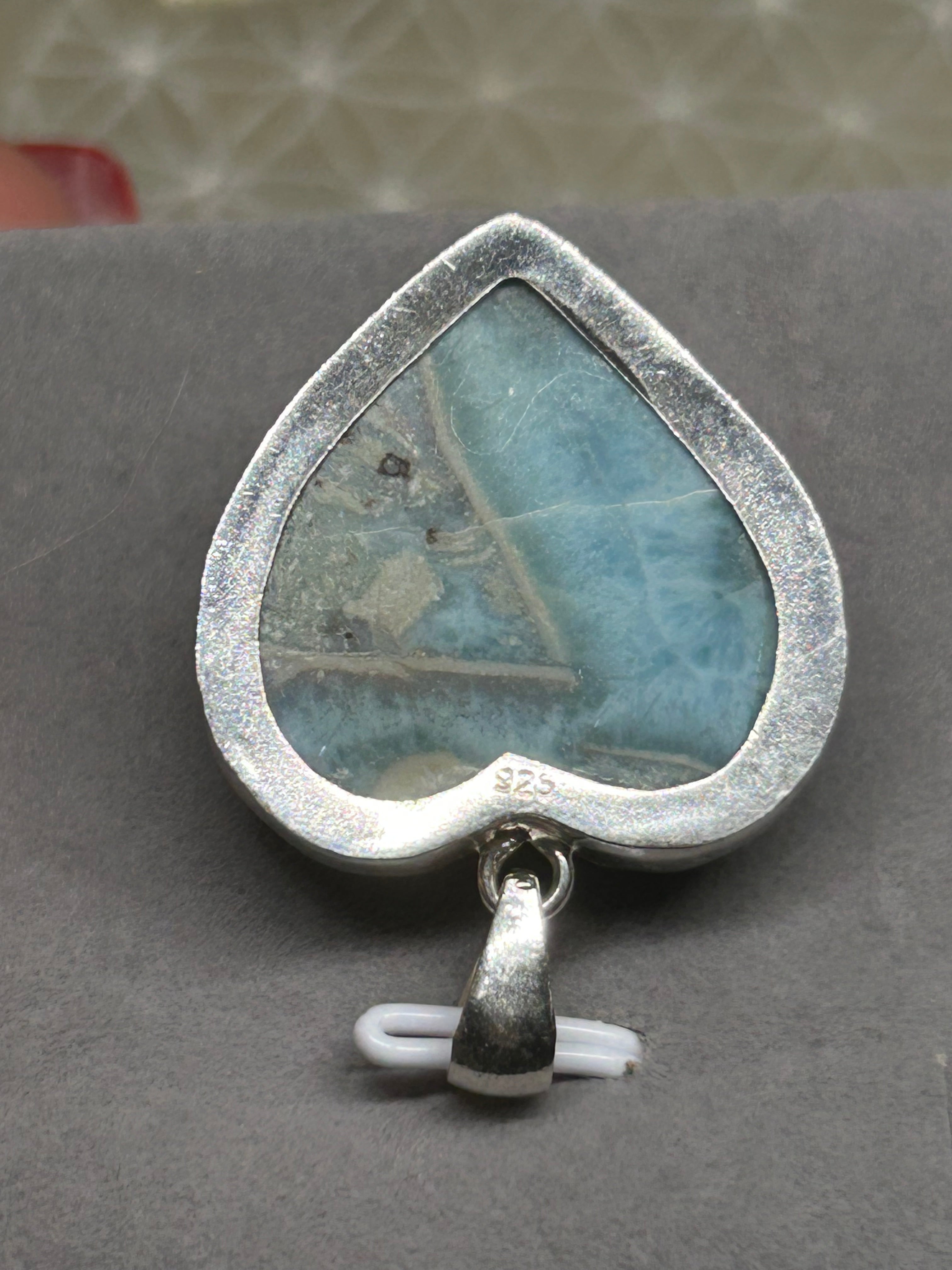 Larimar Heart Pendant 925