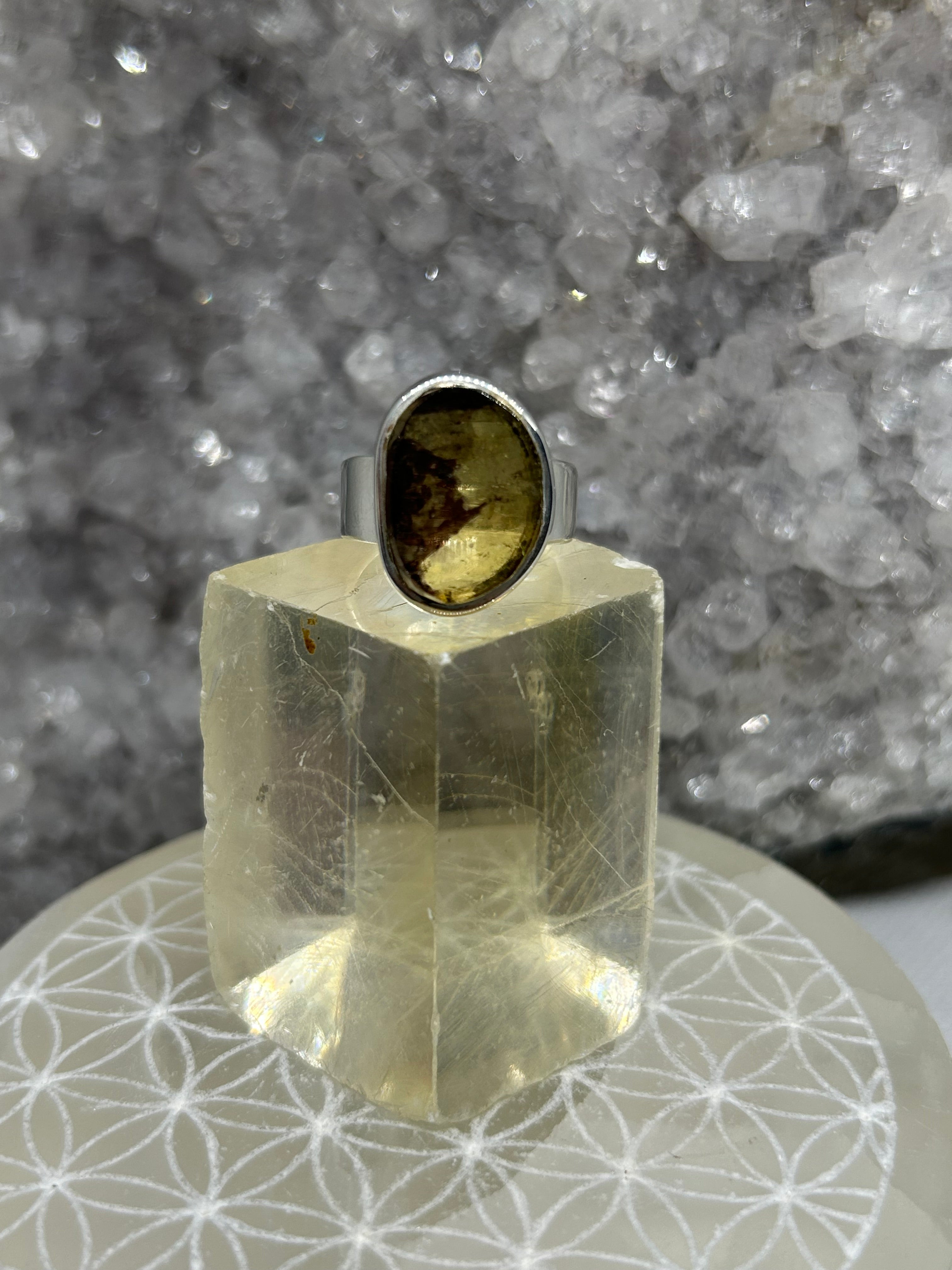 Green Tourmaline Ring 925