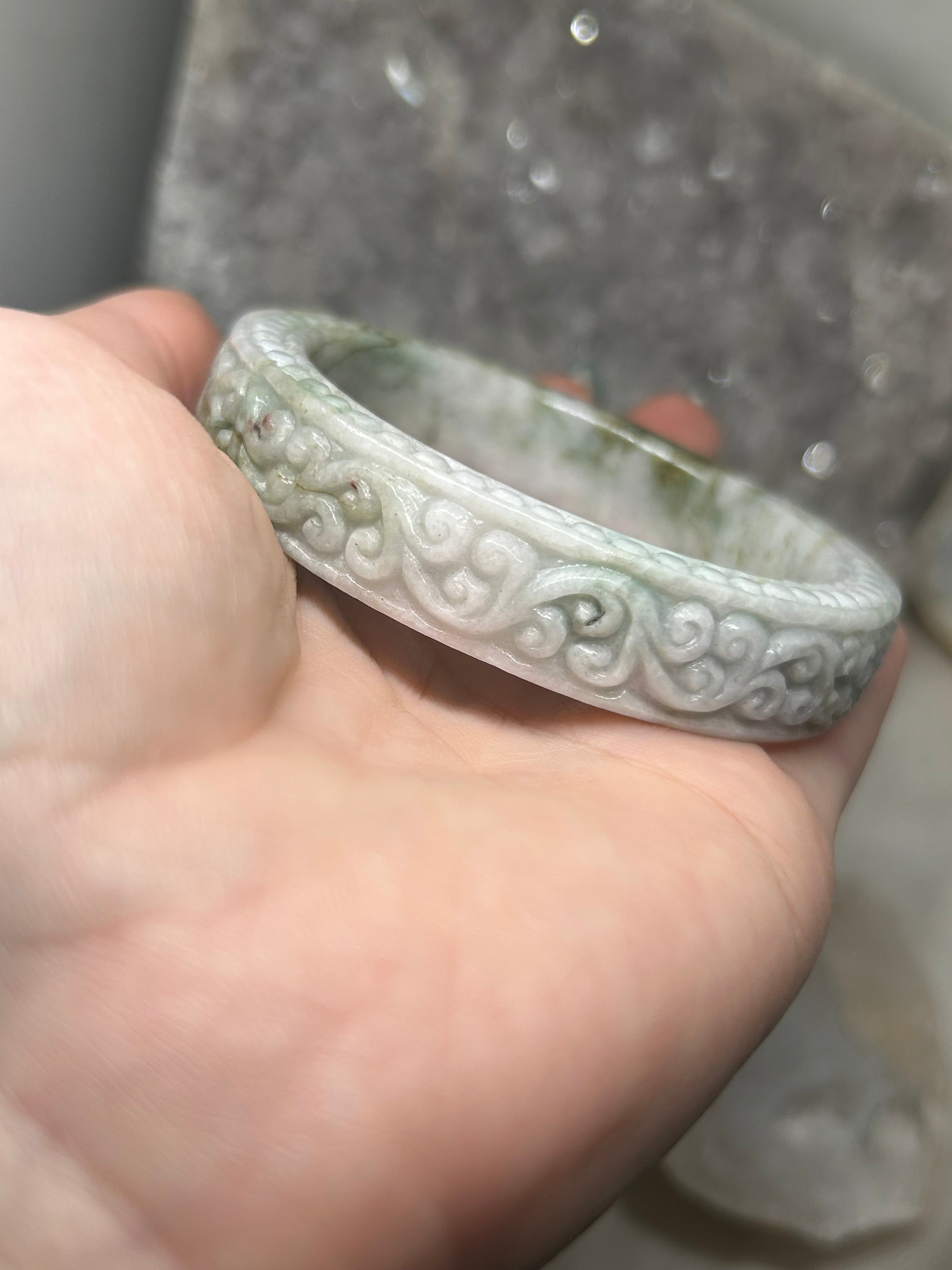 Carved Jade Bangle