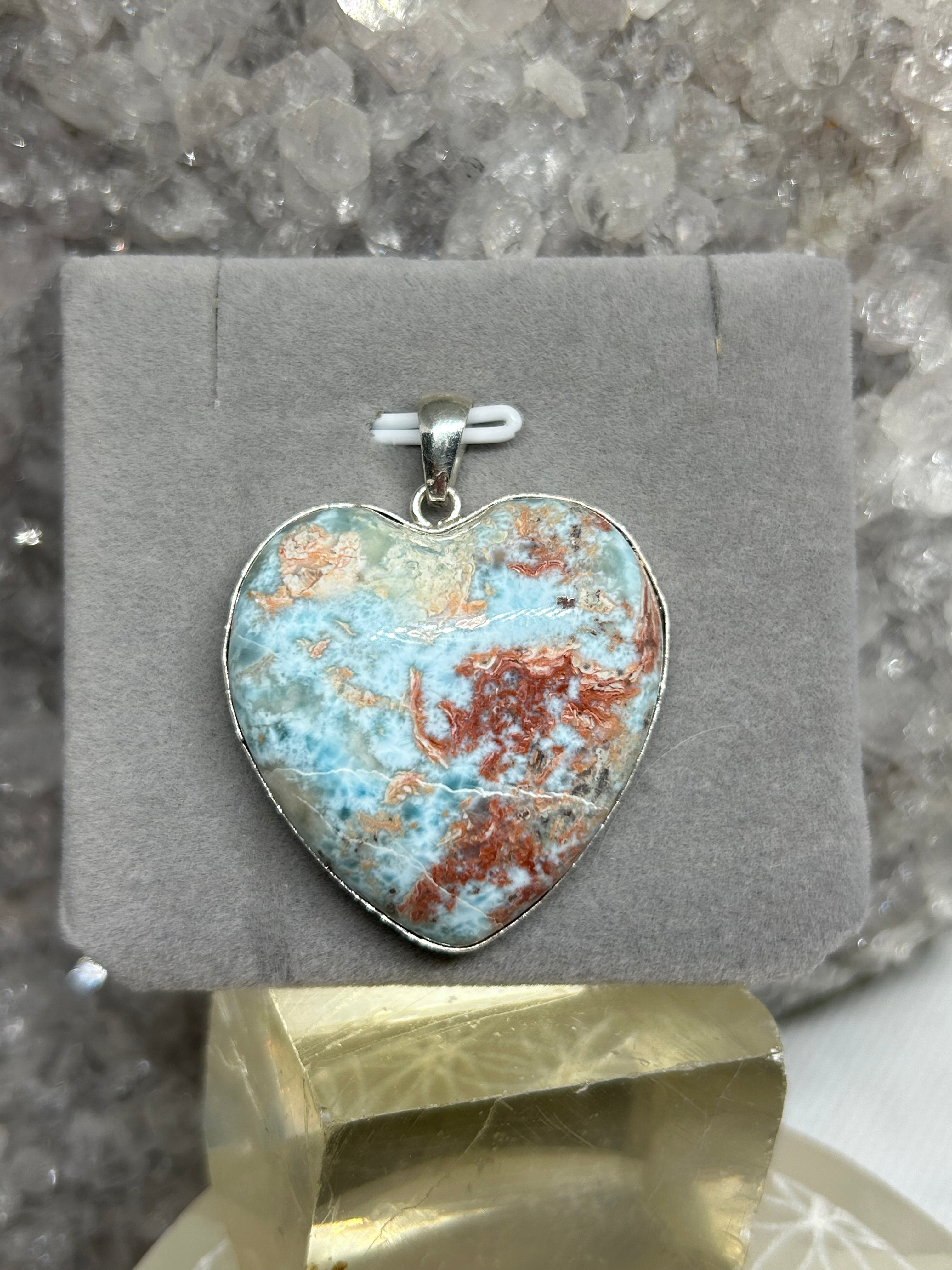 Larimar Heart Pendant 925